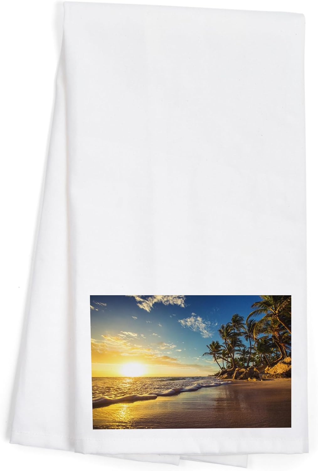 Relaxing Beach tropical scene towelReusable Cotton King Size