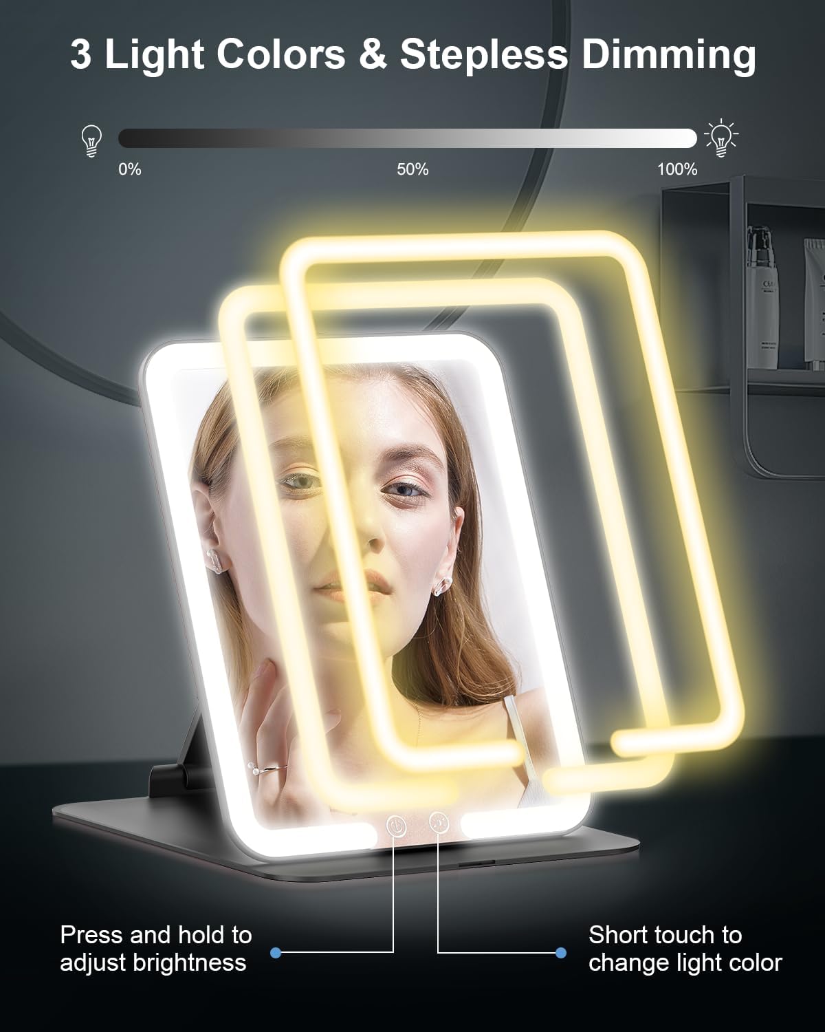 Gospire 10X Travel Makeup Mirror with Lights