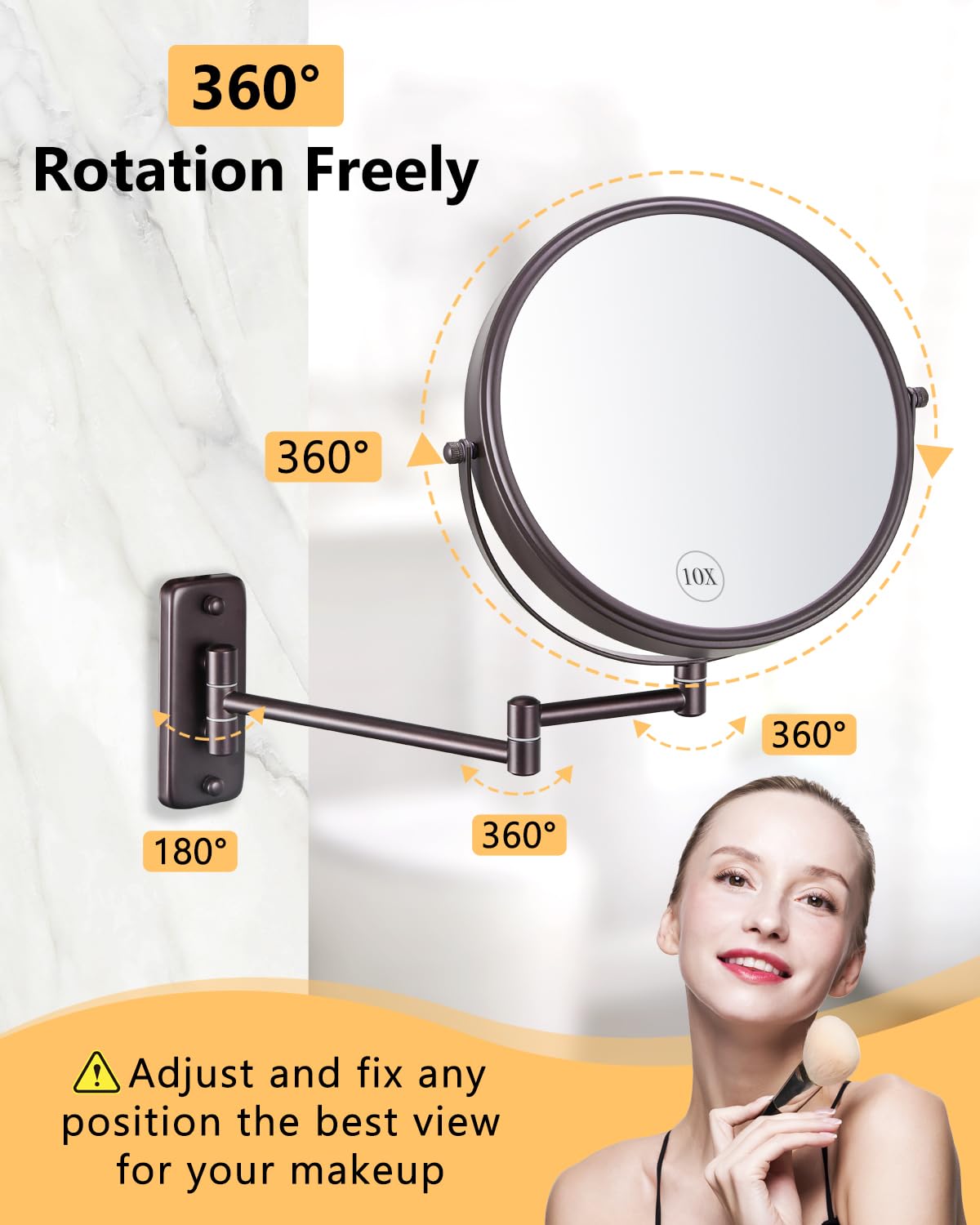 Decluttr 10x Magnifying Mirror for Makeup
