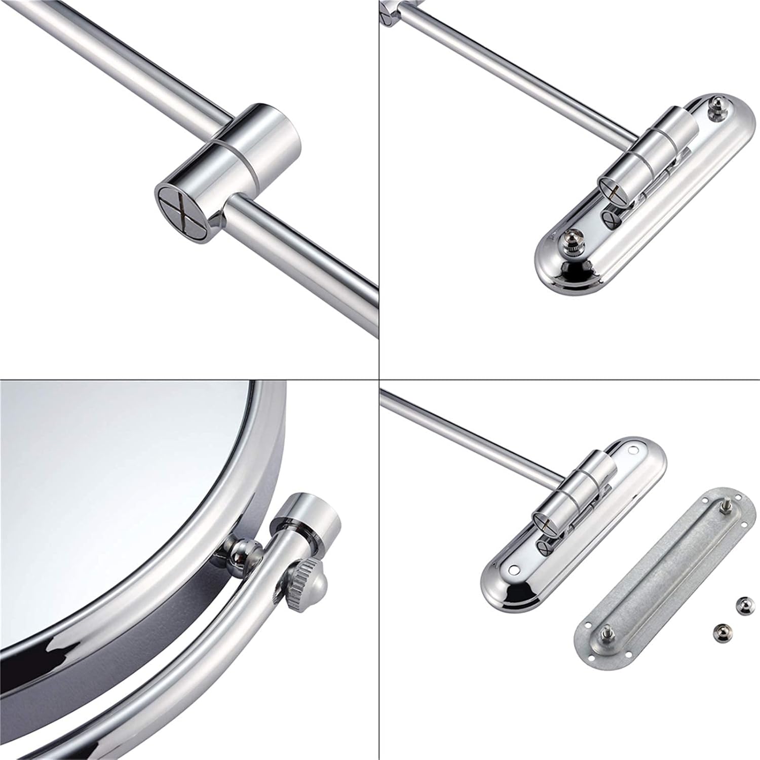 LCARY 2-Piece Aluminum Mirror for Travel