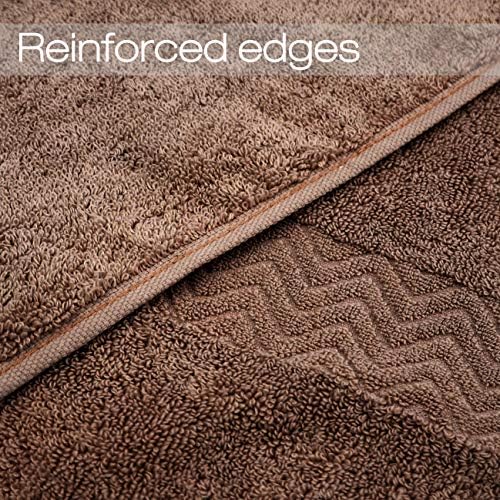 Cleanbear 13x28 Cotton Hand Towels Soft Durable Brown