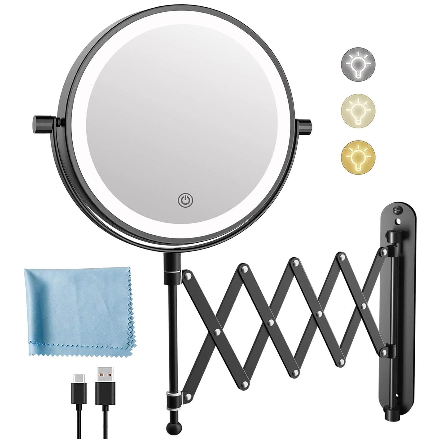FASCINATE Wall-Mounted Reusable 8-10x Magnifying Mirror