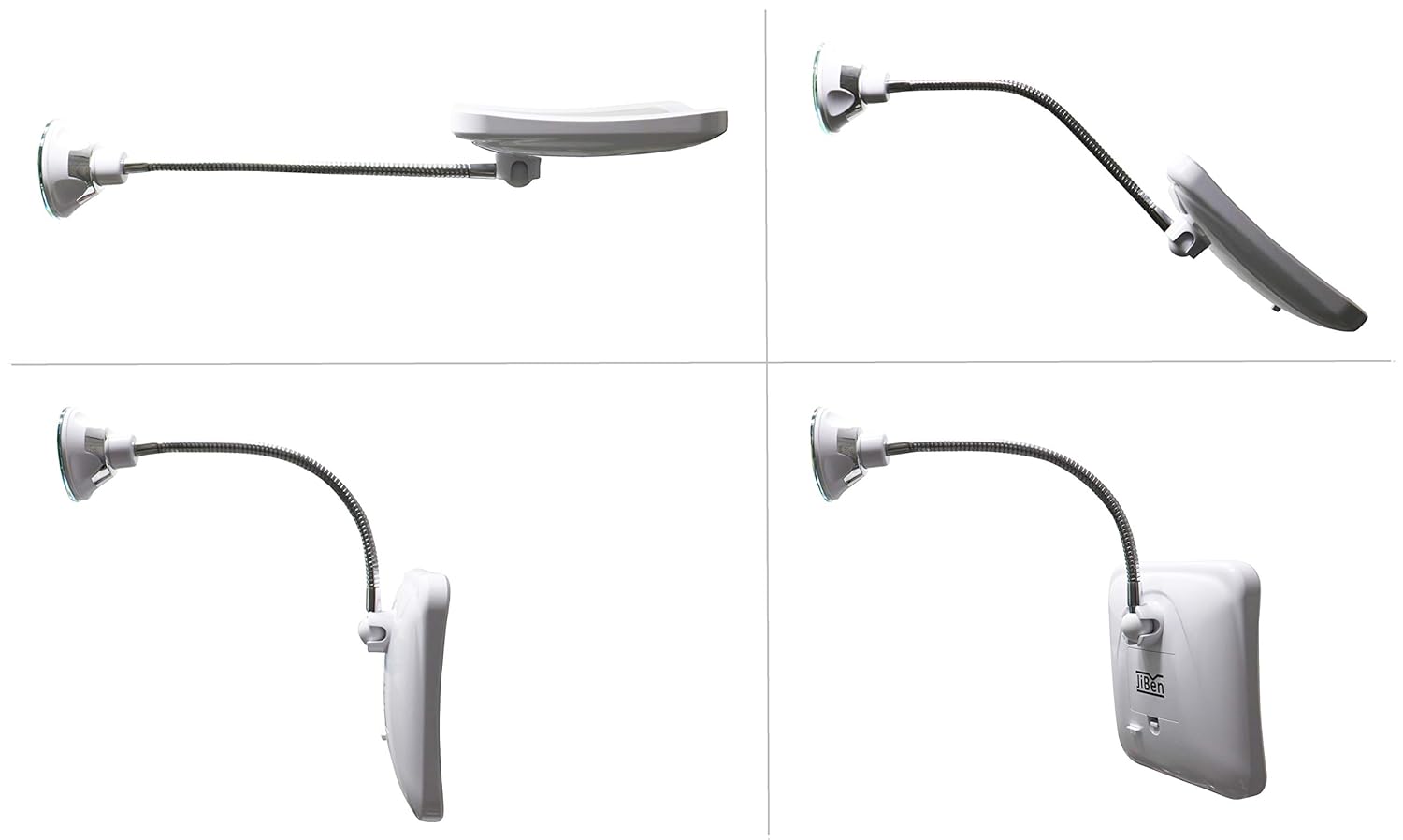JiBen Square Flexible Gooseneck LED Mirror