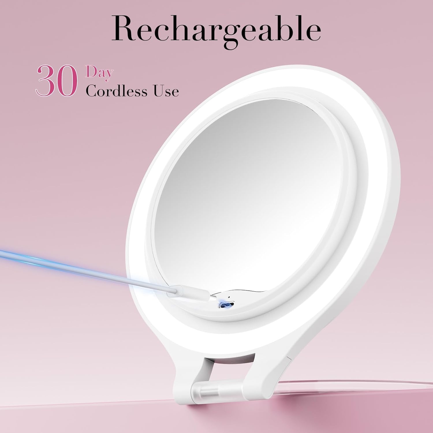 Magnifying Mirror with Light 10X1X Double Sided Travel Mirror