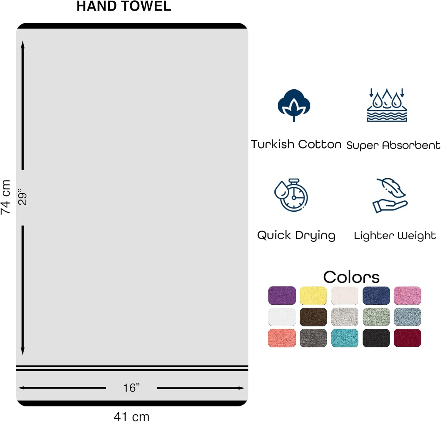 Luxurious Turkish Cotton Hand Towels Set for Bathroom Beyond