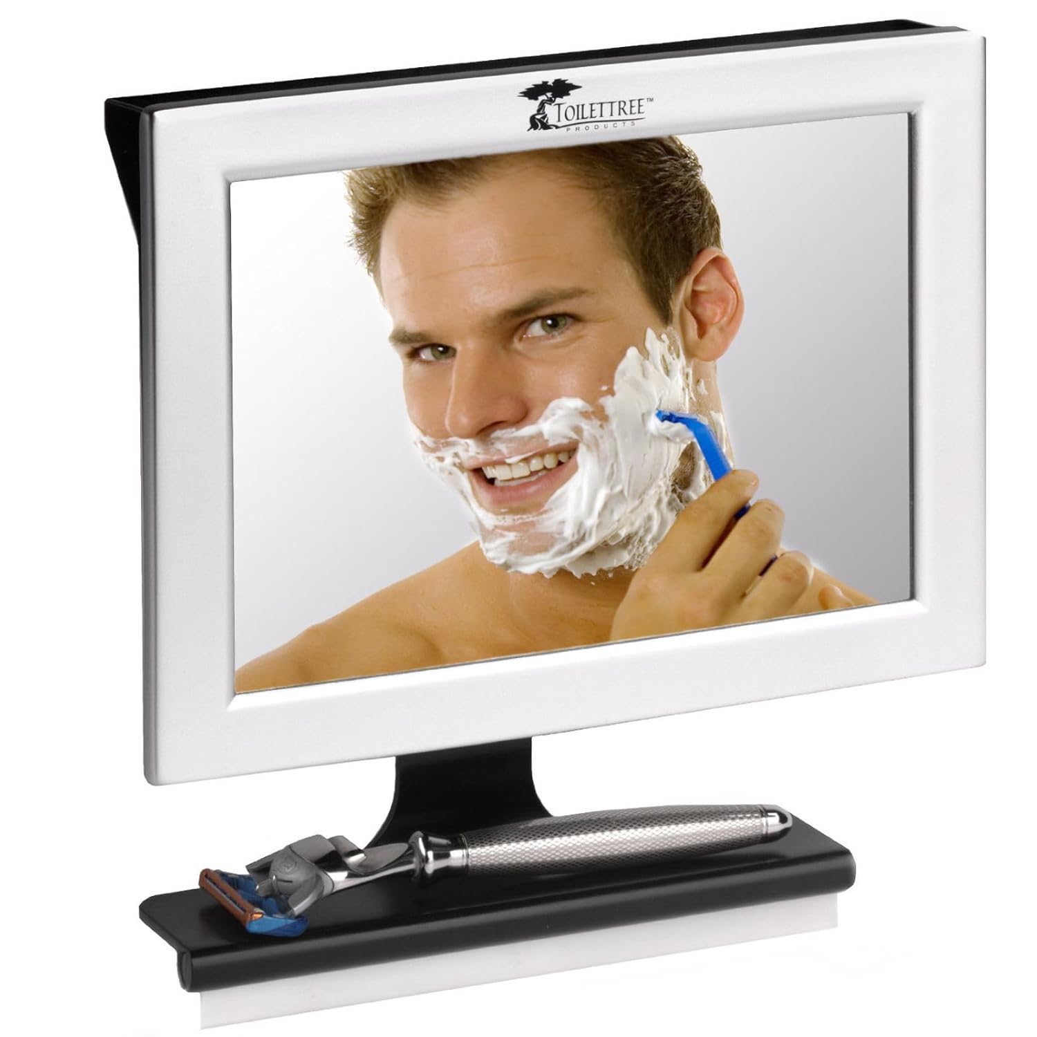 Fog-Free Shower Mirror with Squeegee