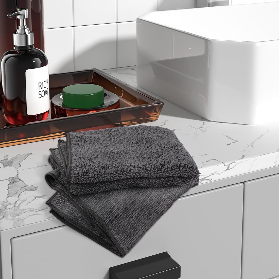 HOMEXCEL Grey Hand Towels