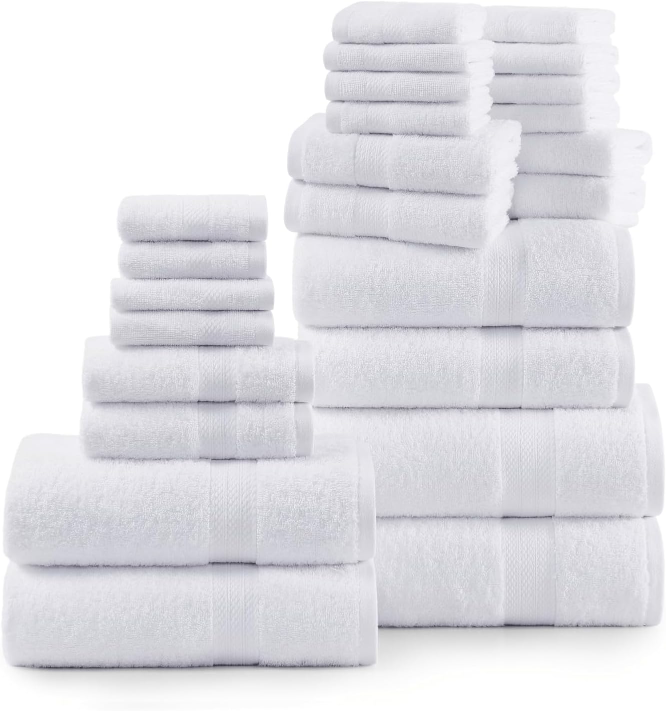 Premium 24-Piece Cotton Bath Towels Set for the Ultimate puedehygiene Experience