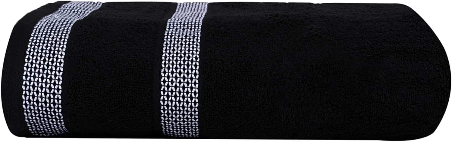 Soothing Solitaire Mix 6-Piece Egyptian Cotton Towels Set White Jet Black
