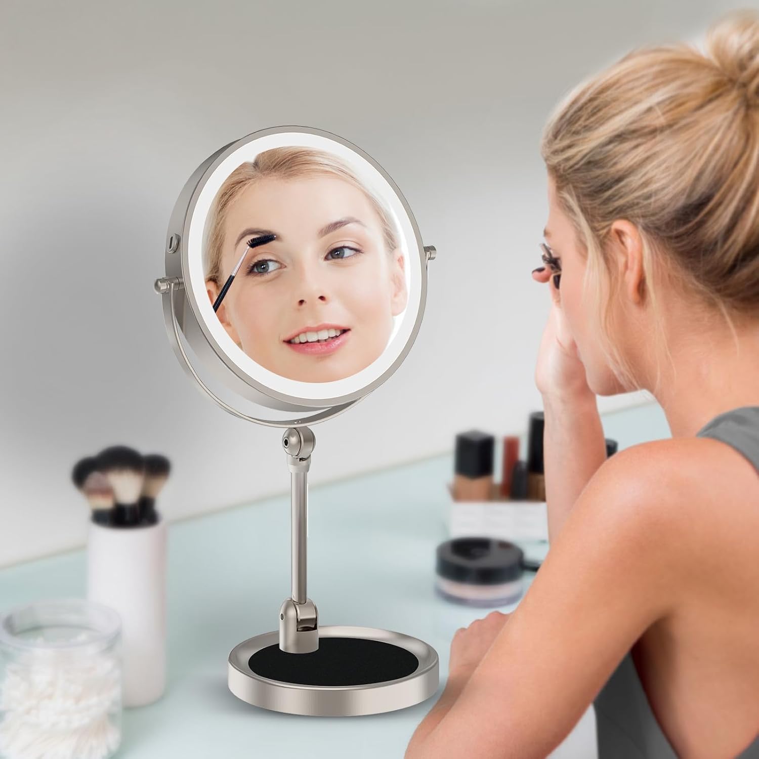 9 Magnifying Makeup Mirror Rechargeable with Lighted Features