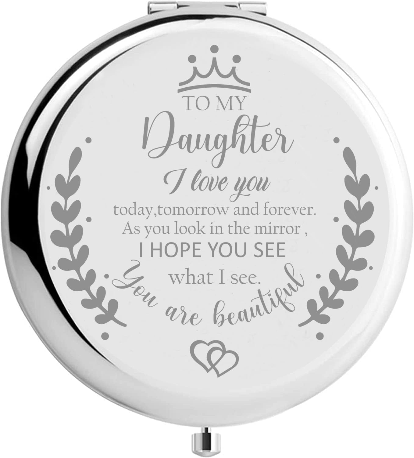 Soulpetals Daughter Compact Mirror Engraved Makeup Mirror for Daughter Perfect for Momsgift