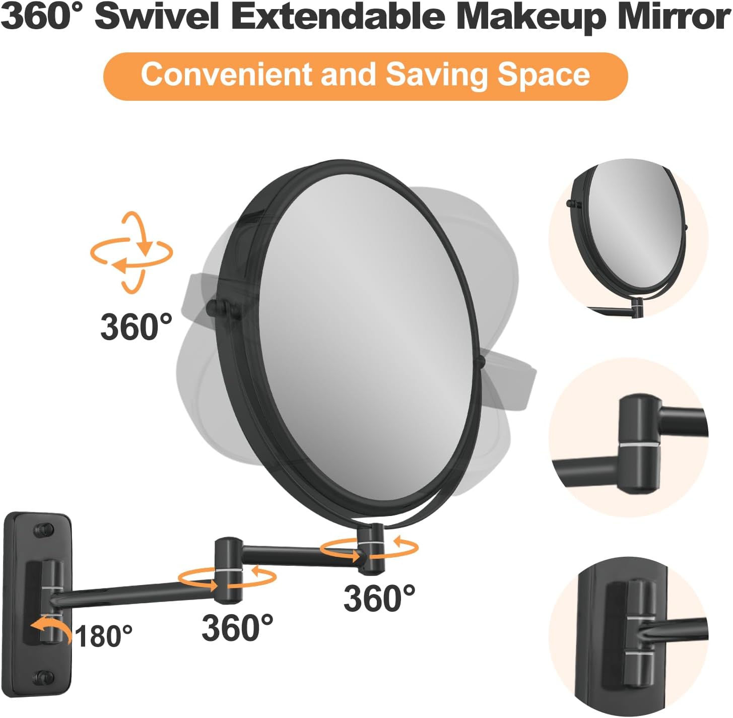 8 Wall-Mounted Magnifying Mirror