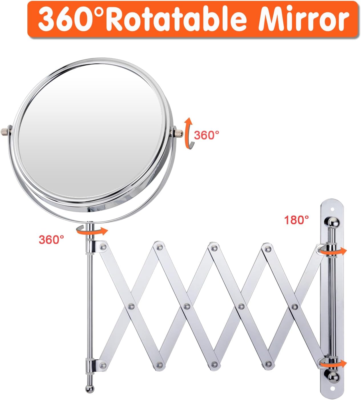 WELL W LINK 7-inch Wall-Mounted Makeup Mirror