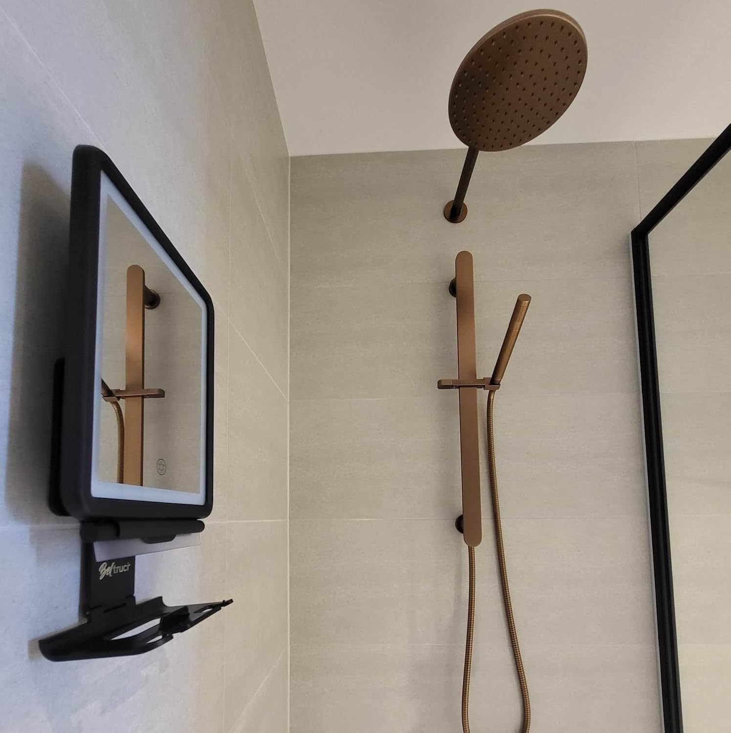 Fogless Shower Mirror with Squeegee