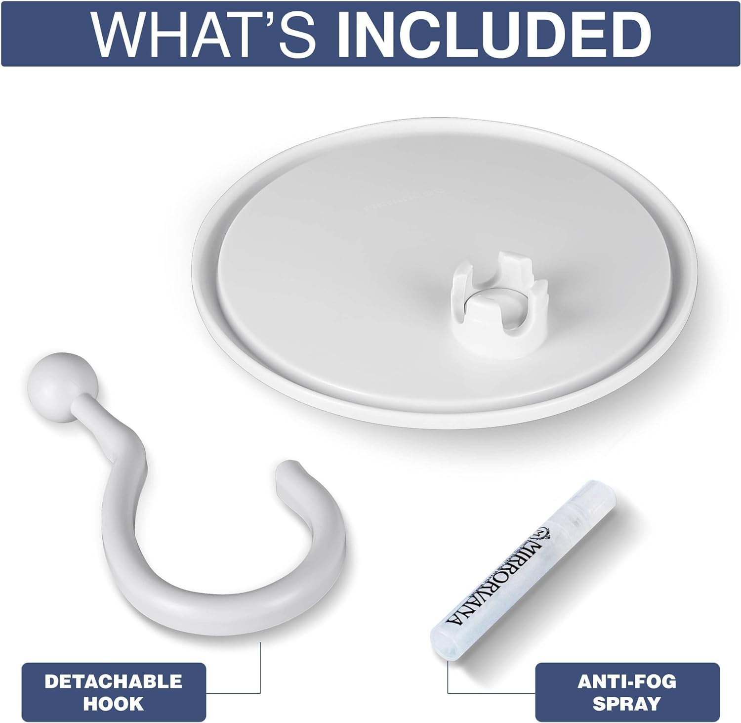 Mirrorvana Hanging Round Shower Shaving Mirror with 360 Swivel Hook Design