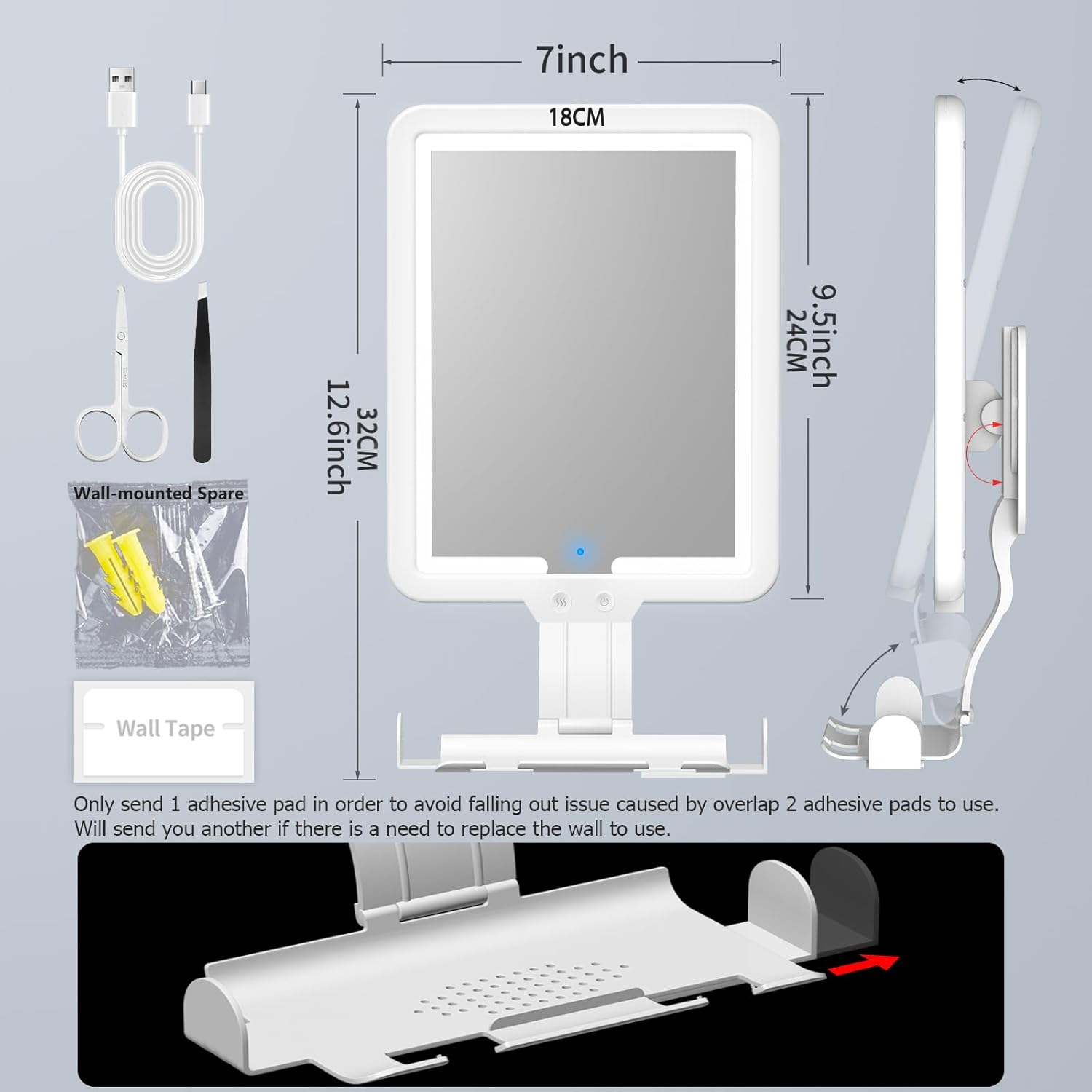 Heated Bathroom Mirror Fogless