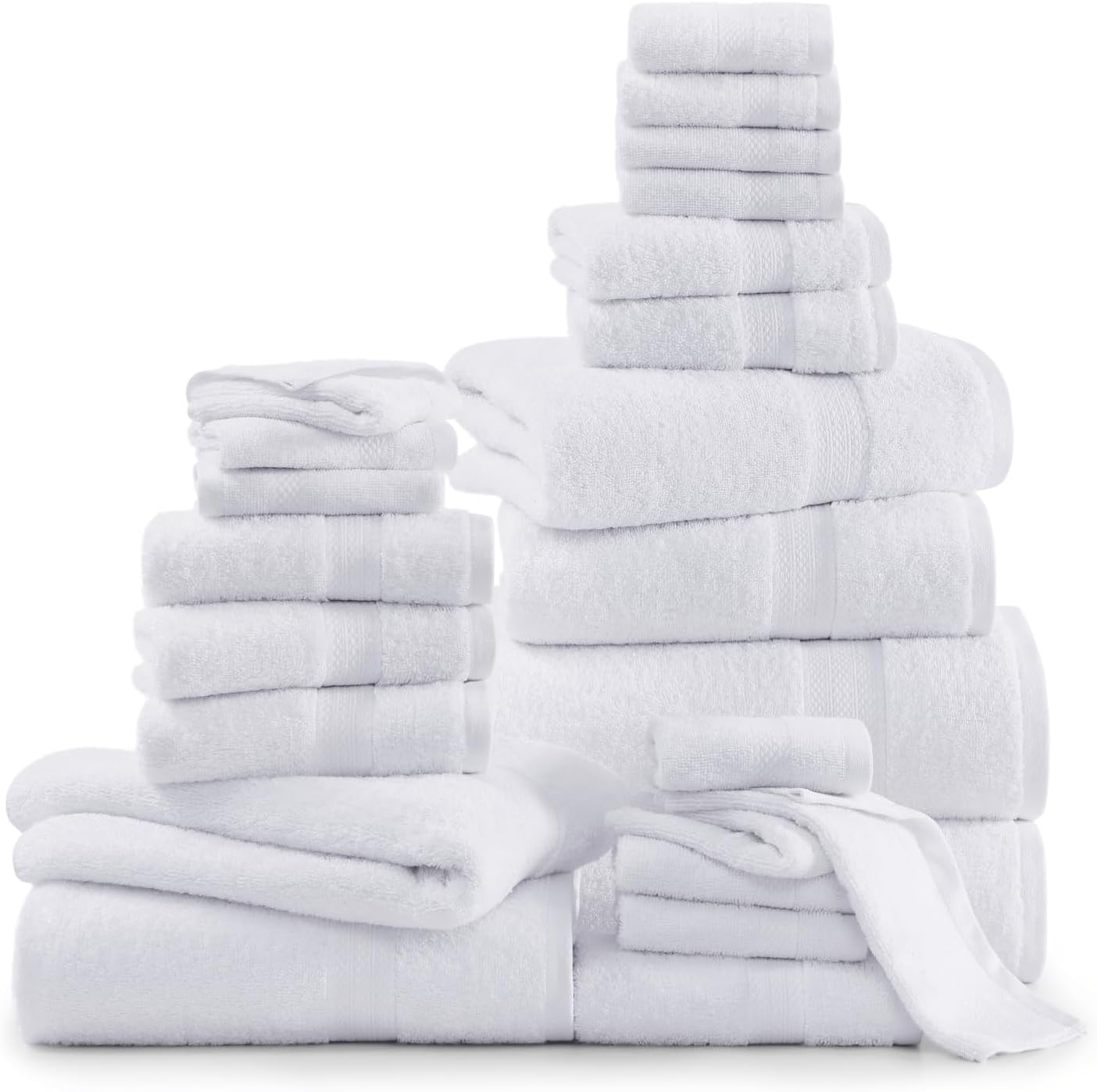 Premium 24-Piece Cotton Bath Towels Set for the Ultimate puedehygiene Experience
