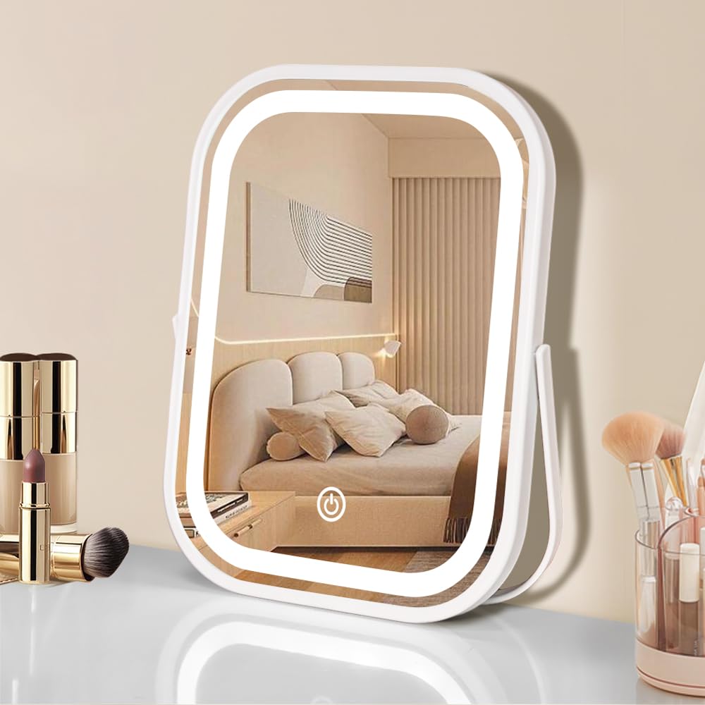 Travel Makeup Mirror with Lights Compact Beauty Vanity for Women