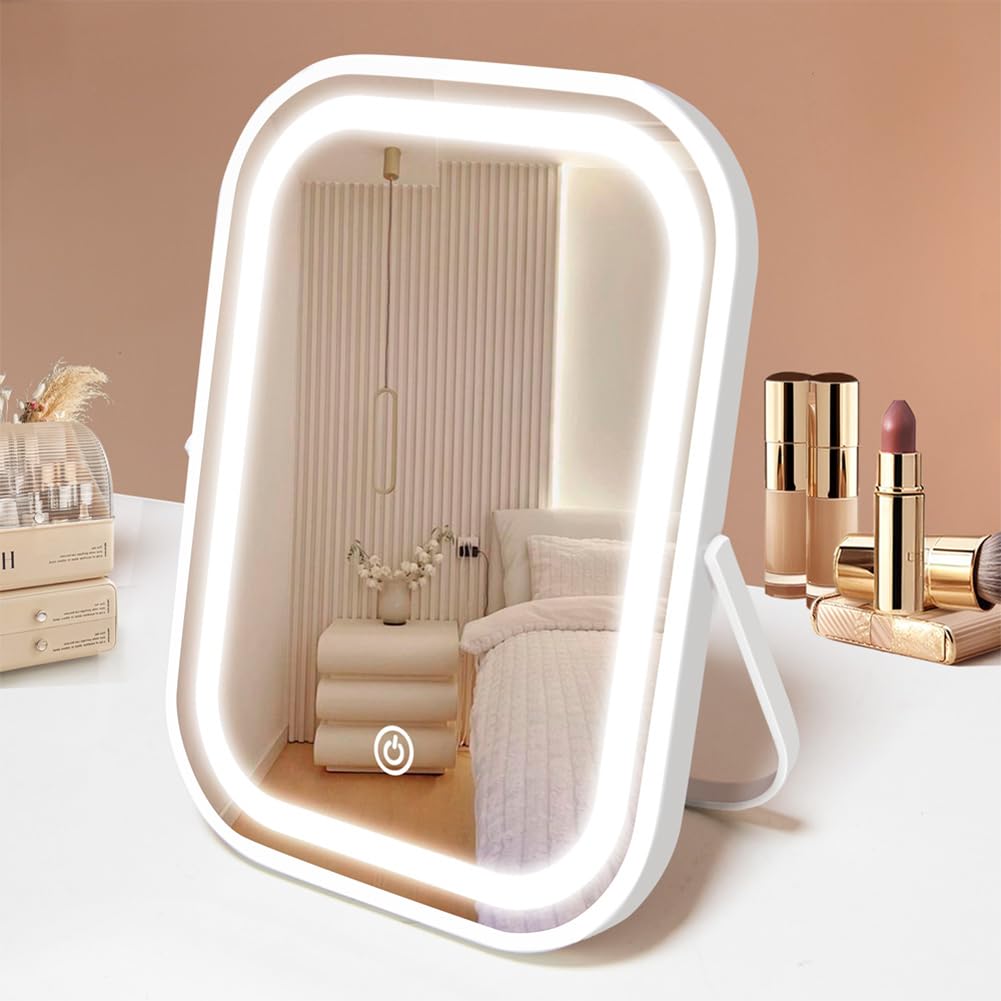 Travel Makeup Mirror with Lights Compact Beauty Vanity for Women
