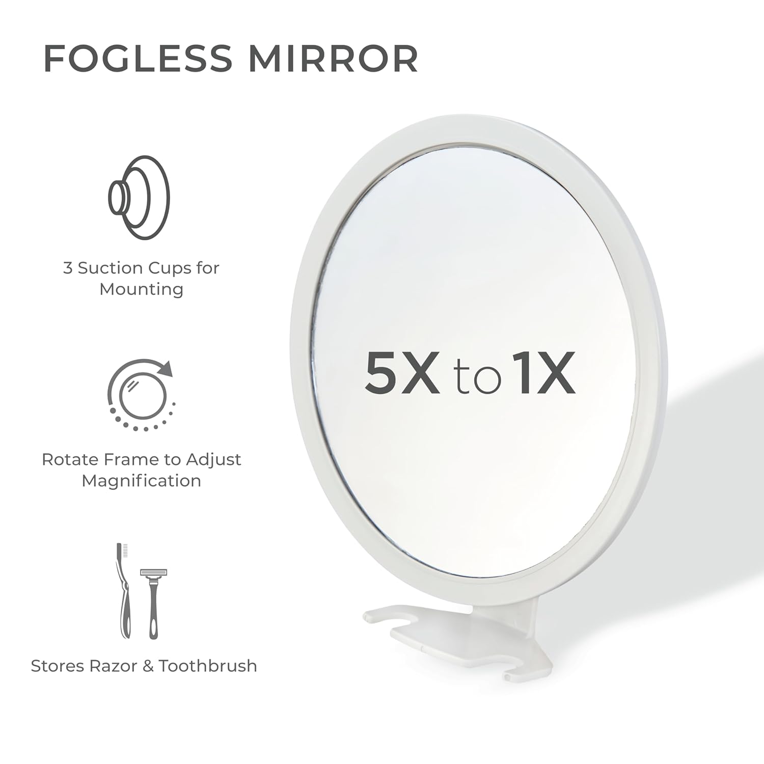 Professional Grooming Mirror - No Fog Multi-Magnification
