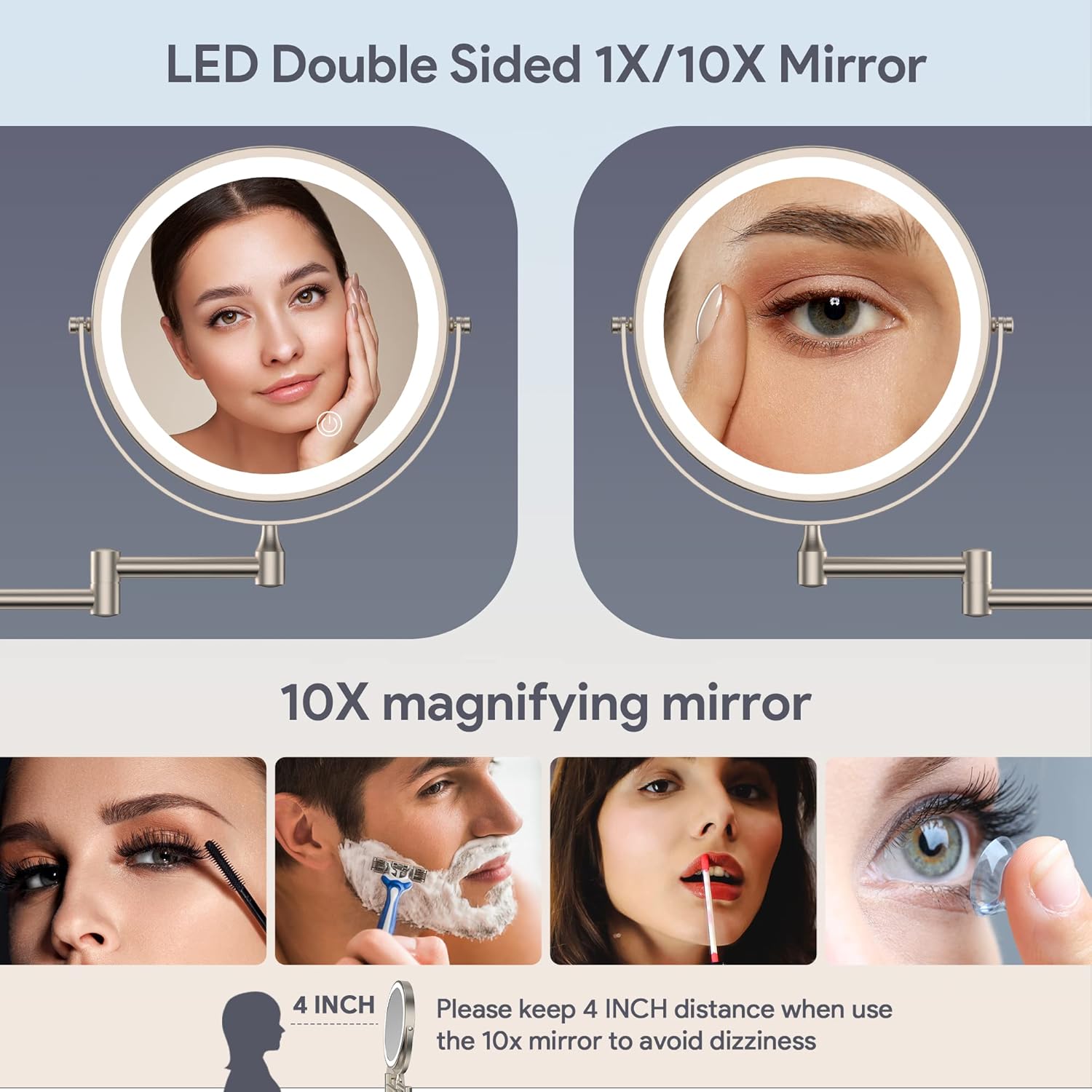 HD Wall-Mounted Makeup Mirror for Daily Use