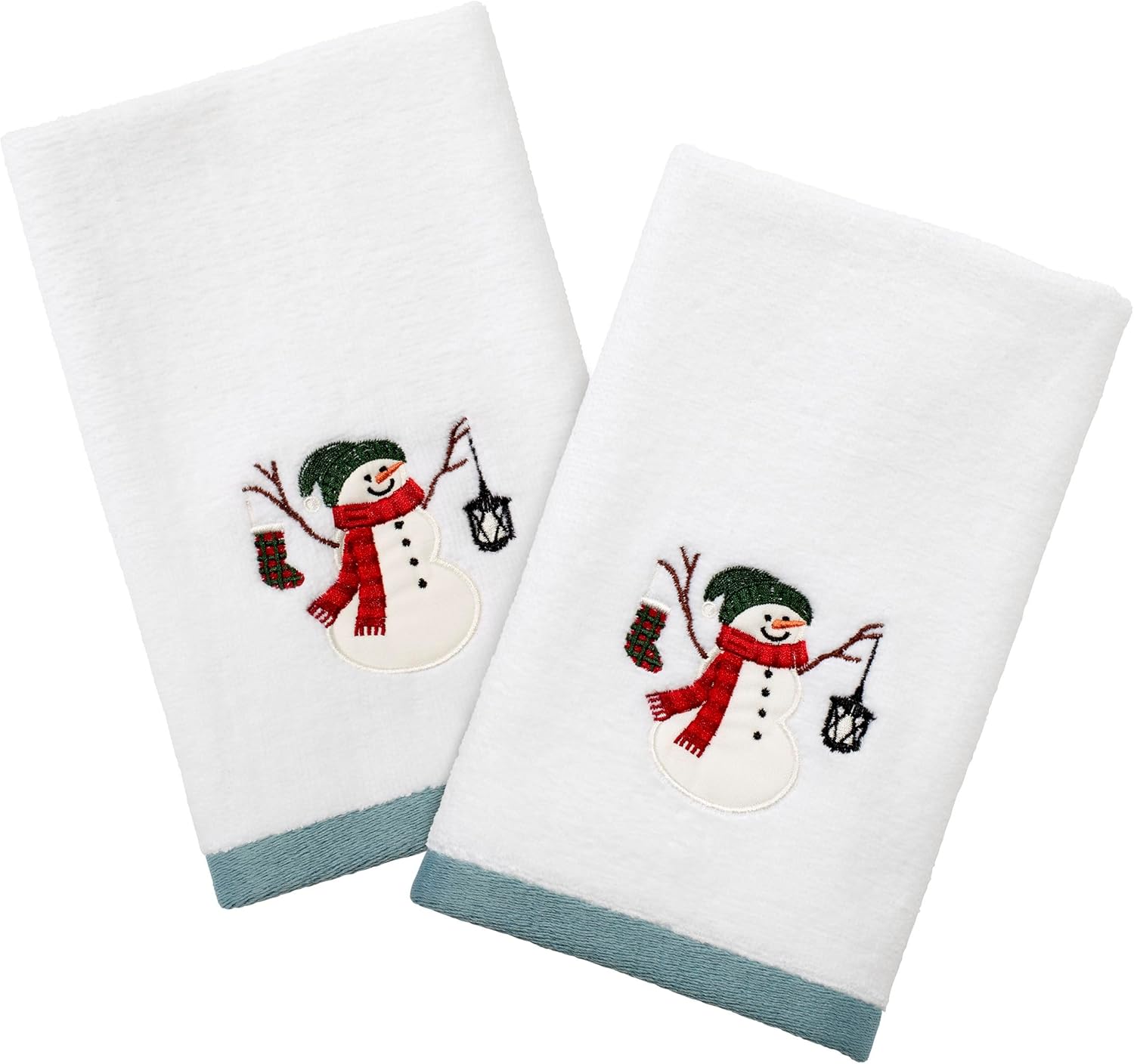 Avanti Linens Snowman Park Collection Fingertip Towels Multicolor