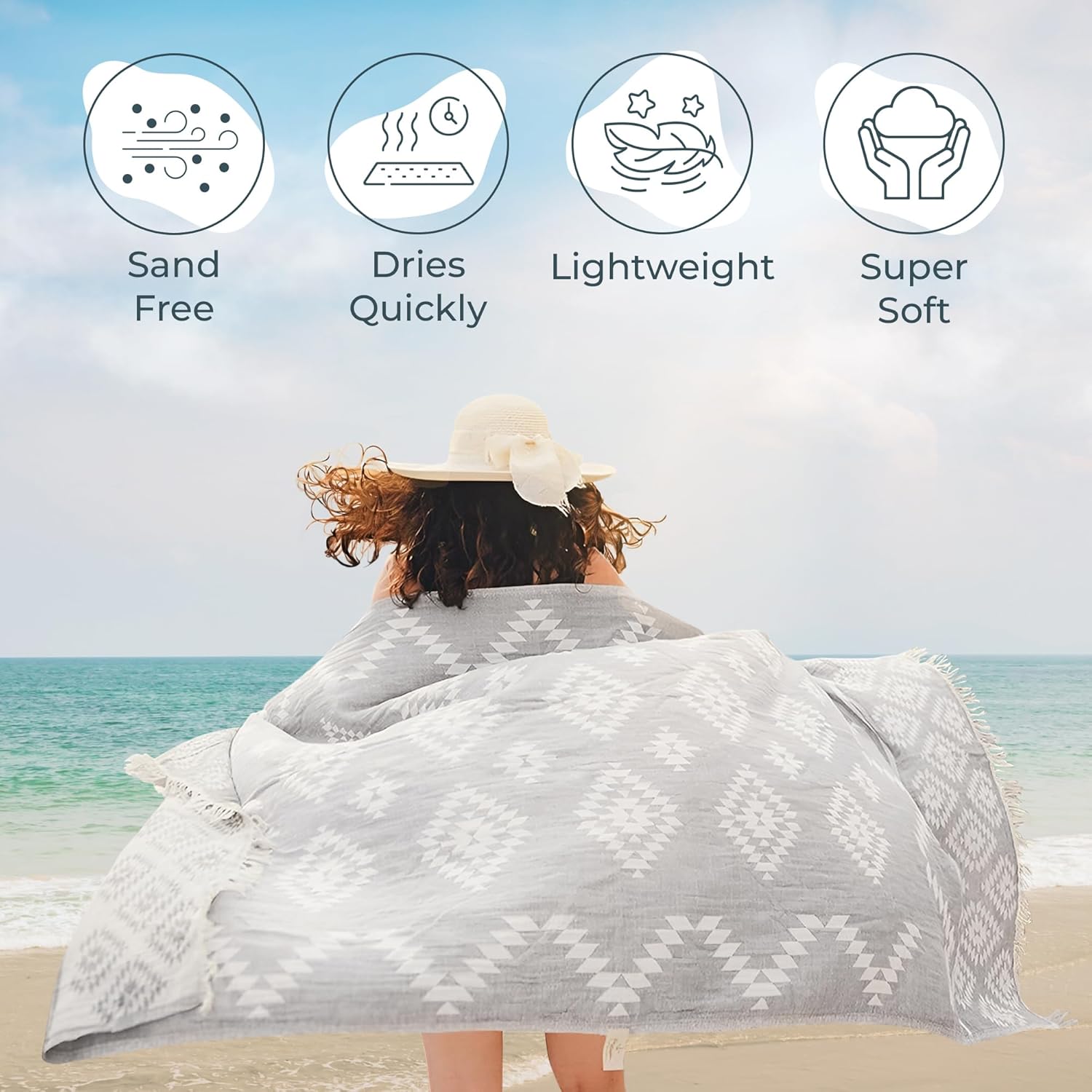 Premium 100 Natural Turkish Beach Towel