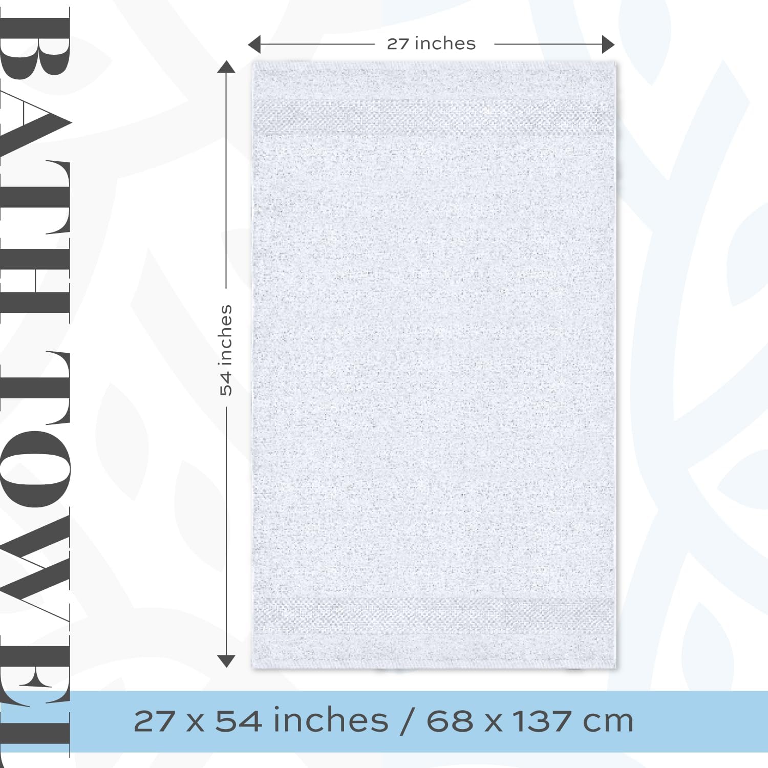 White Classic Luxury Bath Towels Set of 4