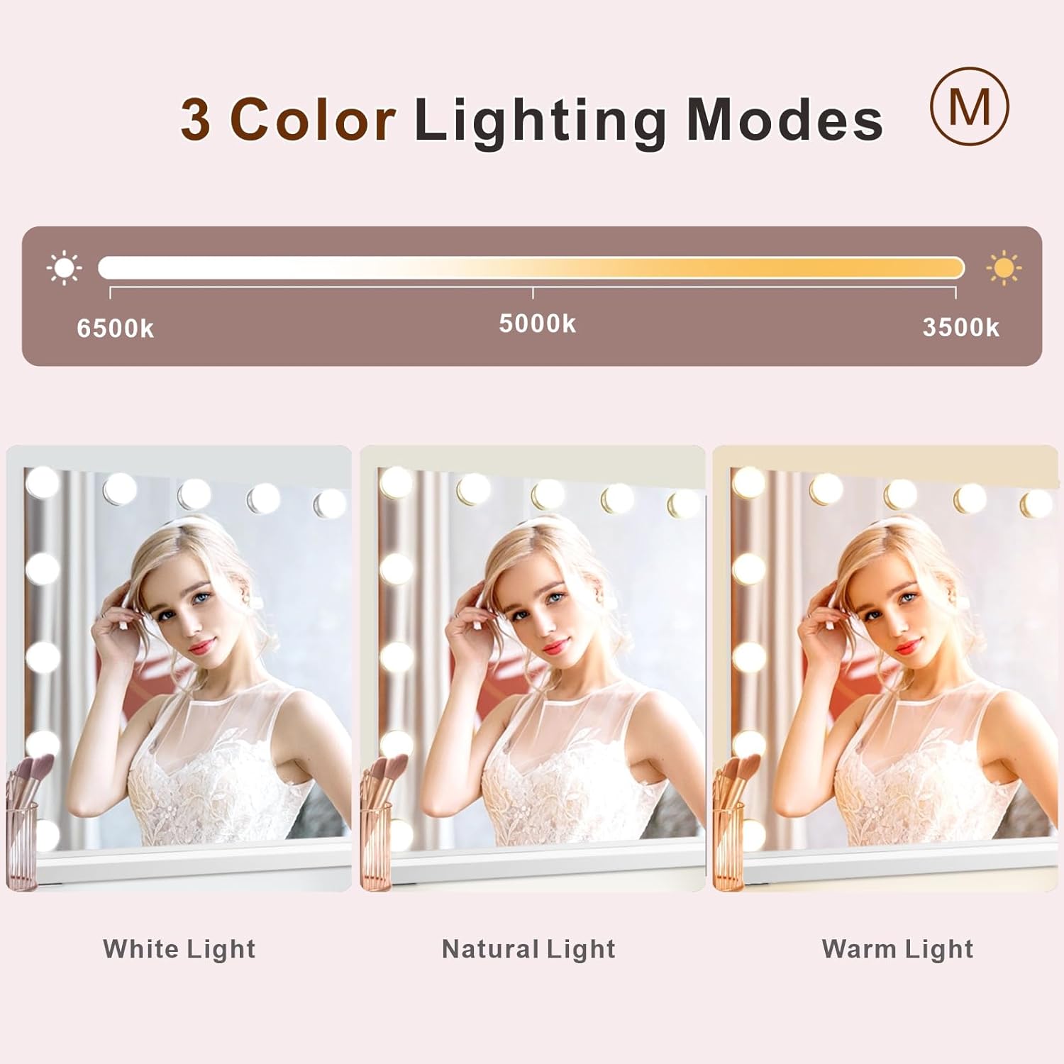 Hollywood Lighted Vanity Mirror with 10x Magnification