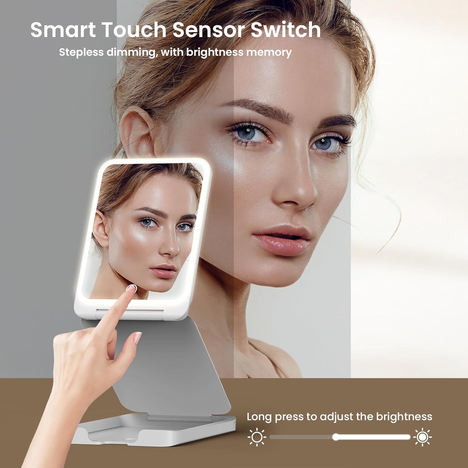 LAMPICK Travel Makeup Mirror with Lights