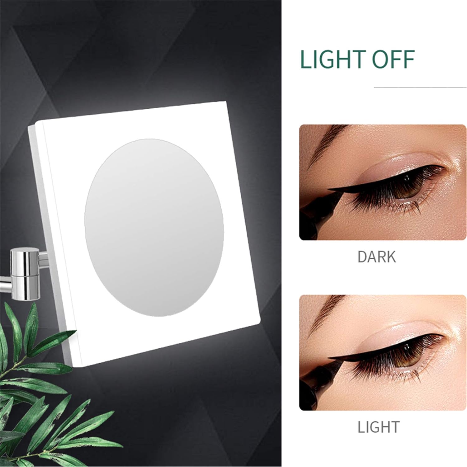 Mirror Handheld LED Light Compact Magnifying Glass