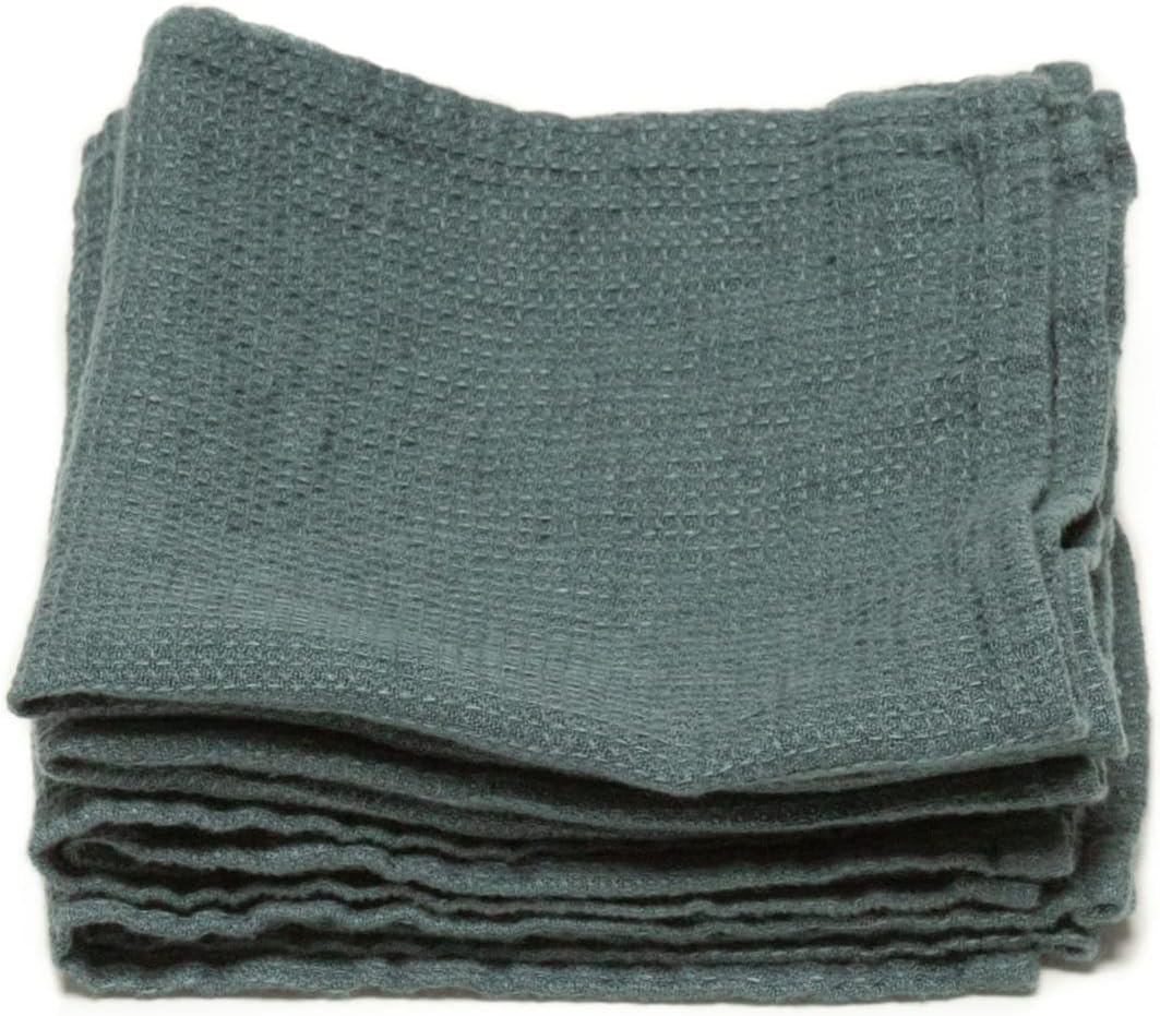 Balsam Green Linen Wash Cloths Set