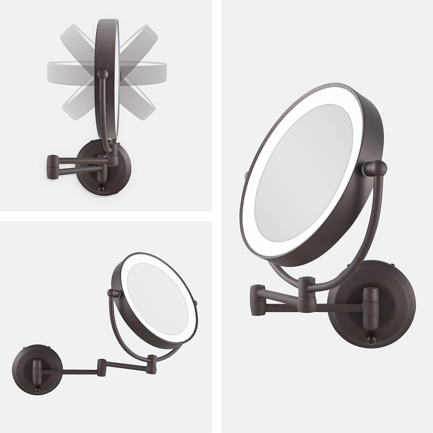 Zadro 11 LED Wall-Mounted Makeup Mirror with Shaving Function