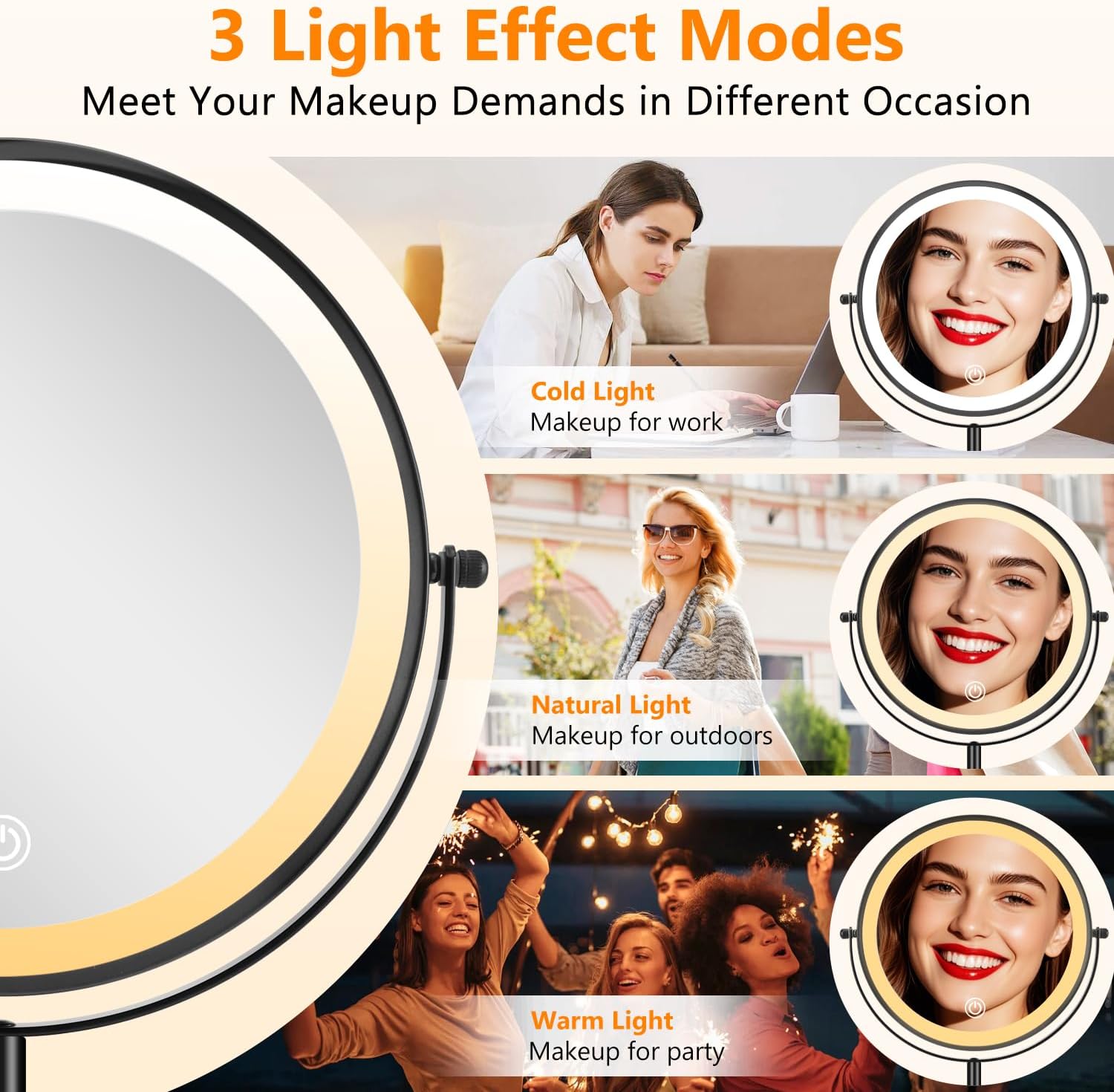 ALHAKIN 9 Lighted Makeup Mirror