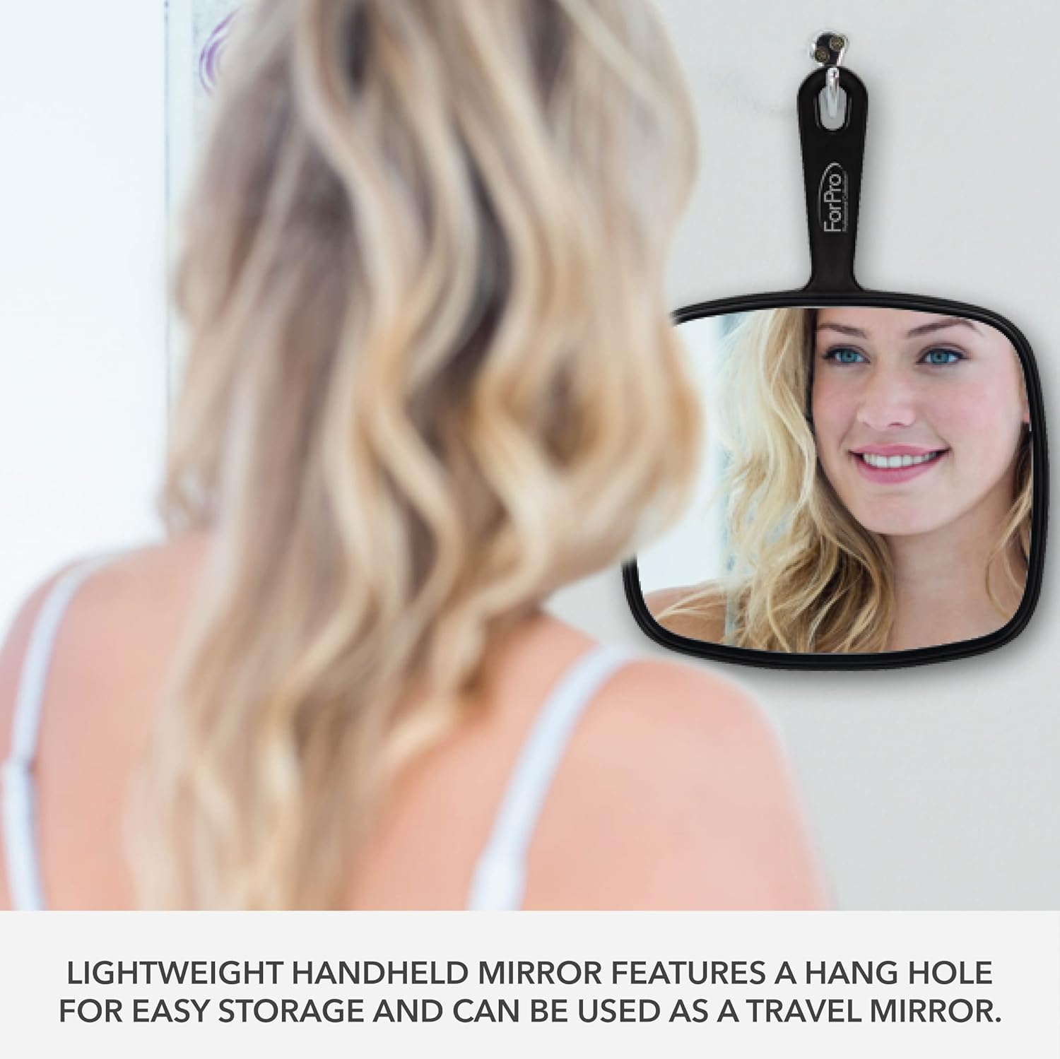 Professional Extra Large Hand Mirror with Handle