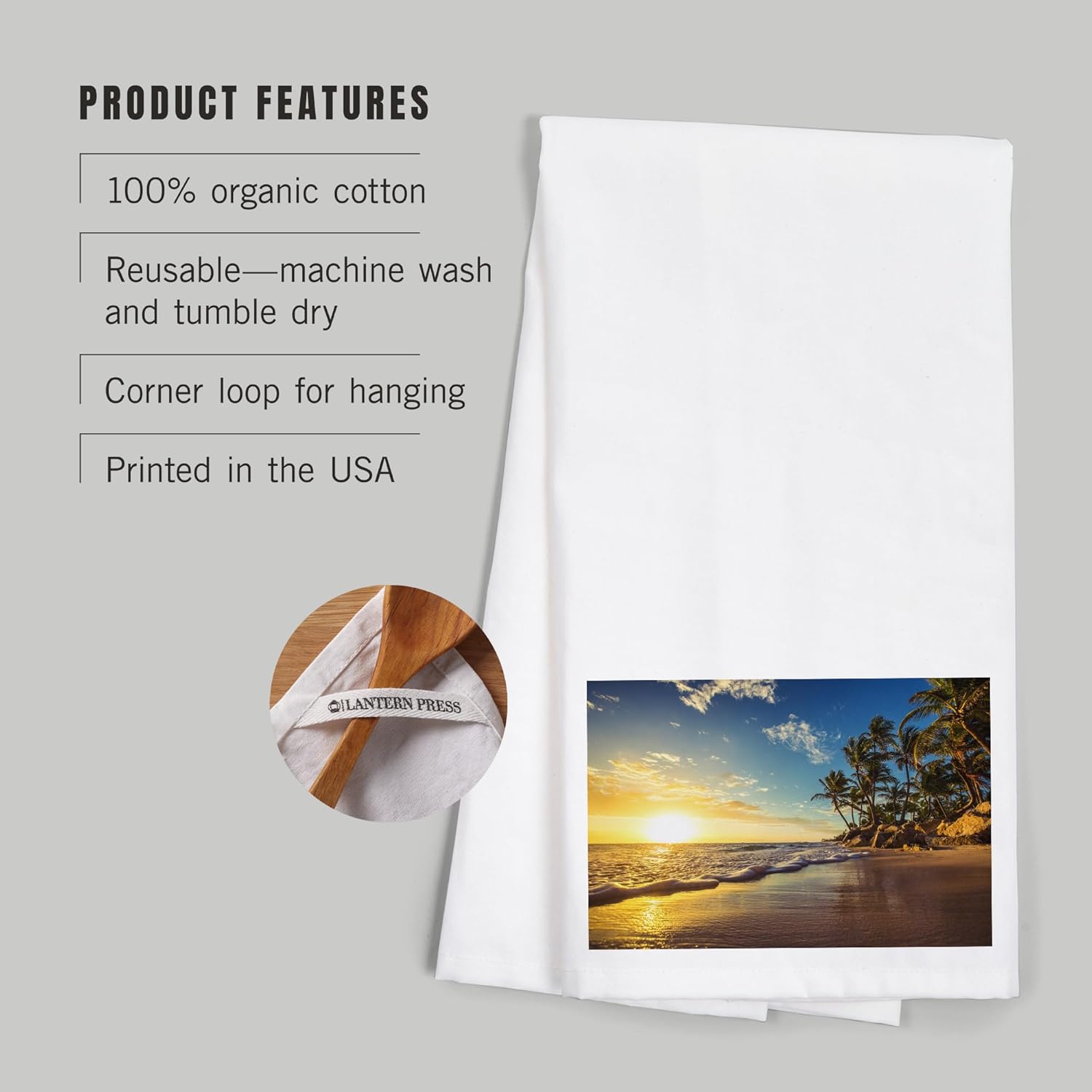 Relaxing Beach tropical scene towelReusable Cotton King Size