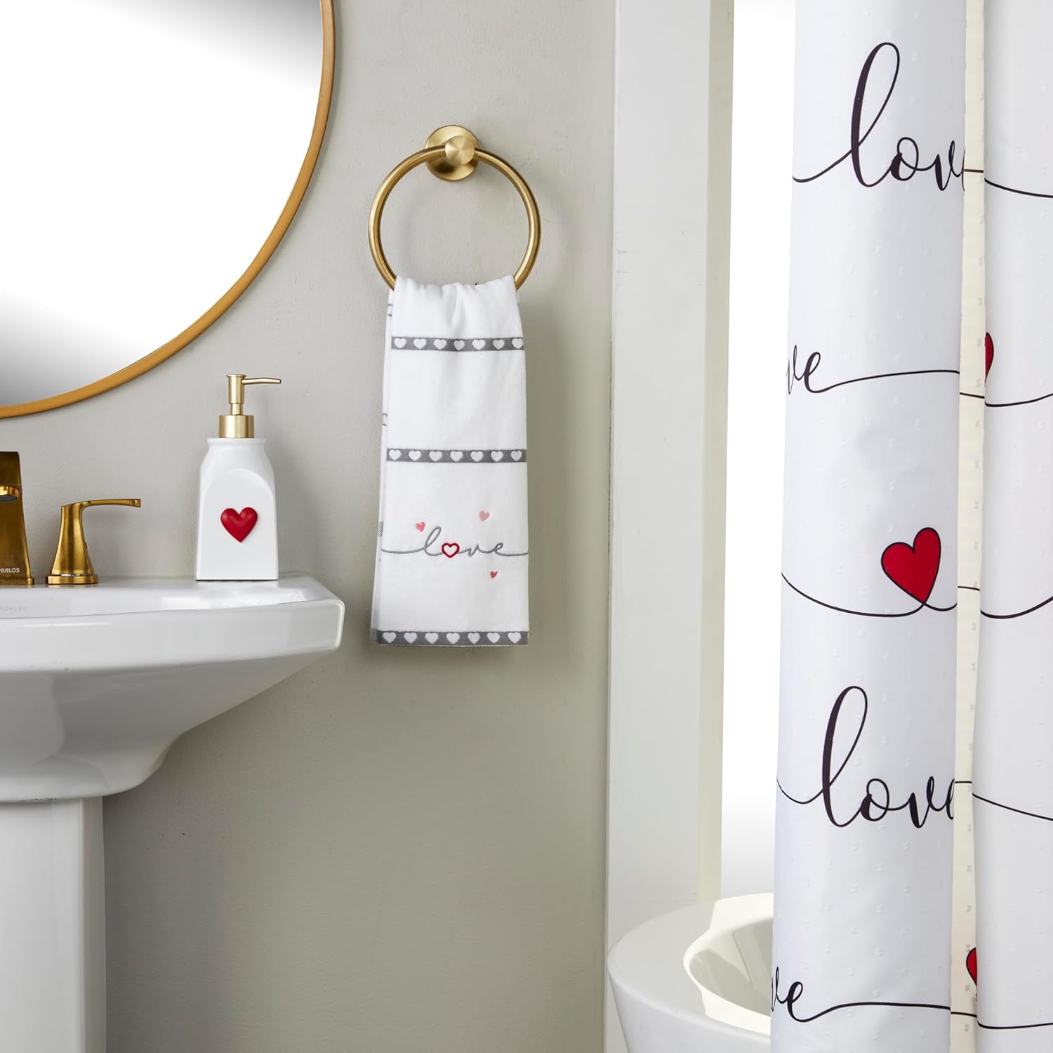 SKL Home Heart in Love Hand Towel Set 2 Count