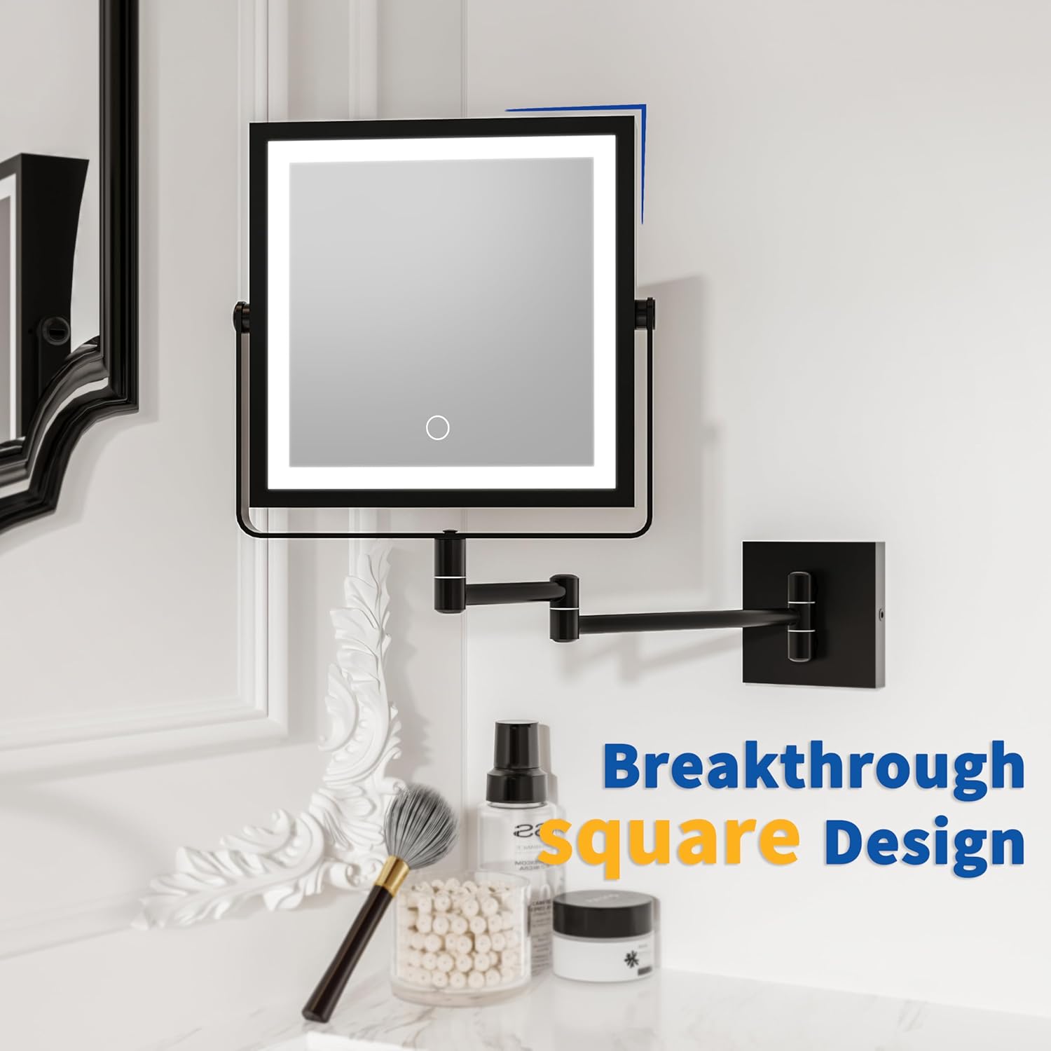 Ruacq Rechargeable Double-Sided Makeup Mirror with Lights