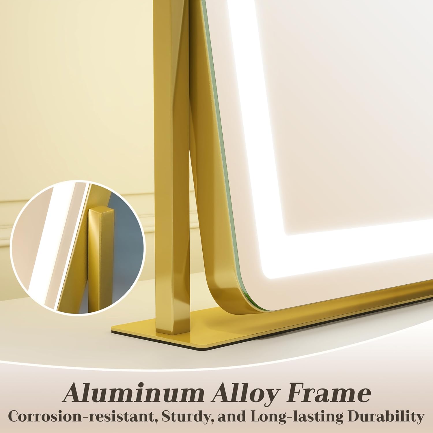 Gold Vanity Mirror with Lights