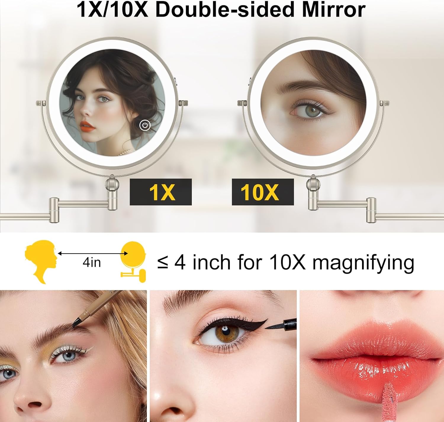 9 Wall-Mounted Lighted Makeup Mirror