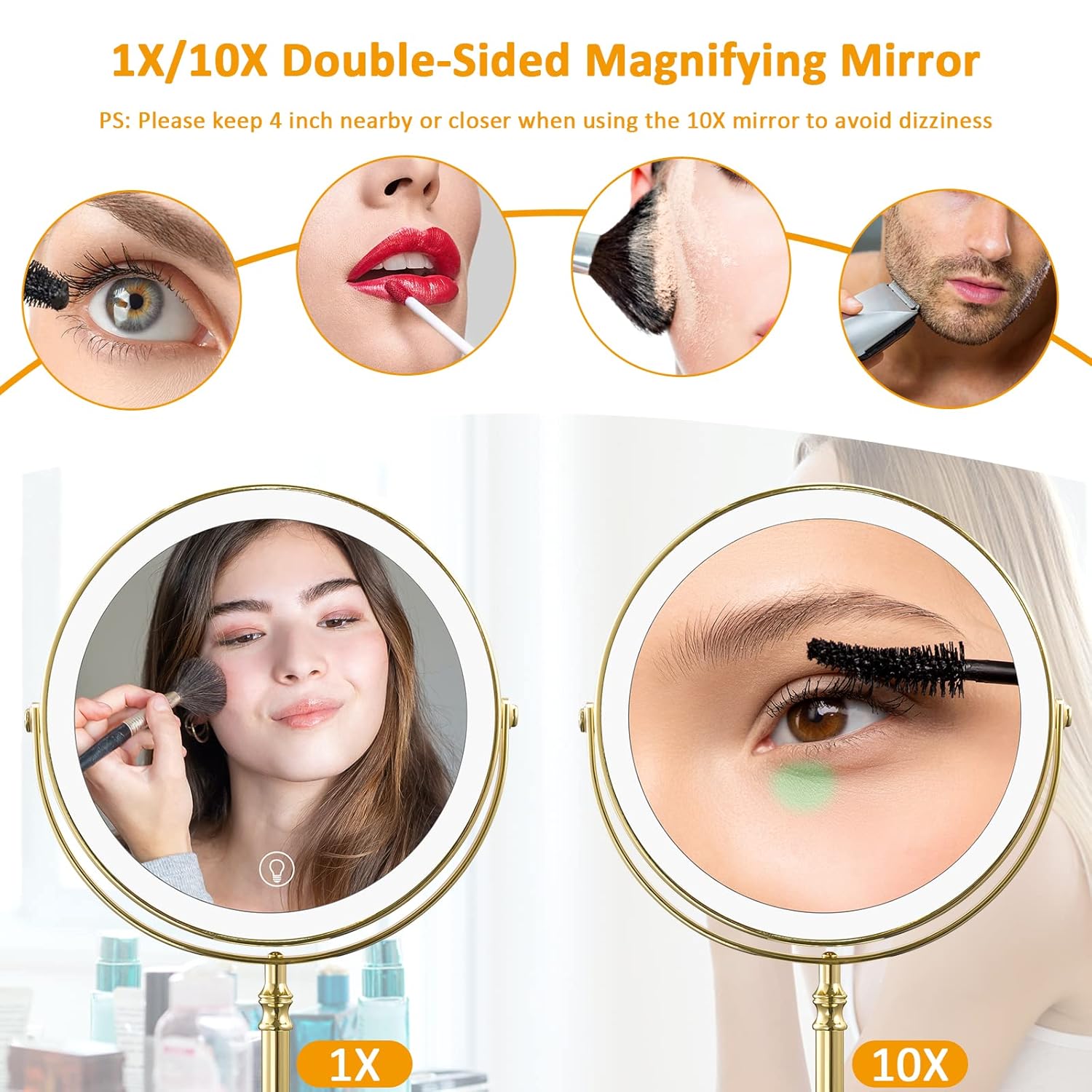 Chapelle 8-Inch Rechargeable Makeup Mirror