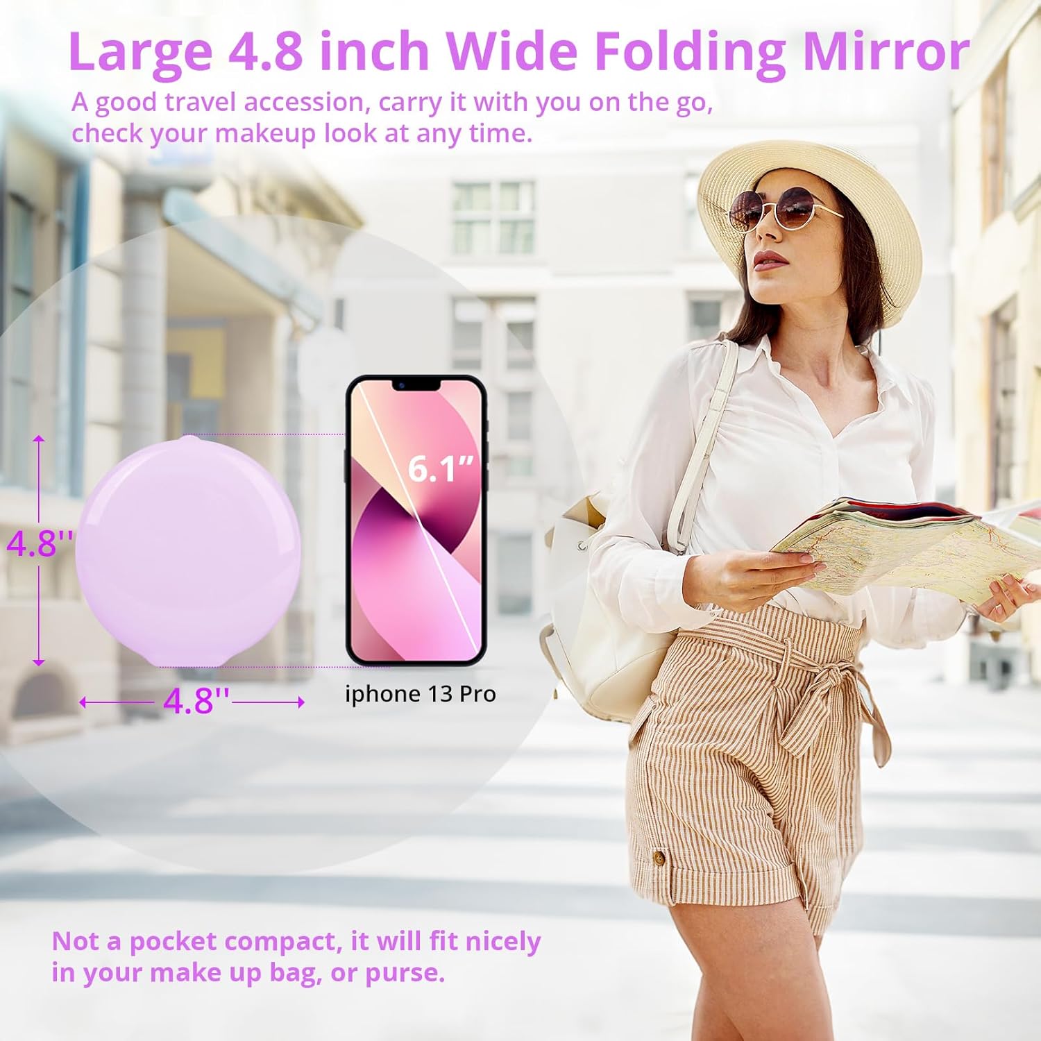 Best compact makeup mirror with lights - Double-sidedmagnify 1x20xLEDcompact travel friendly