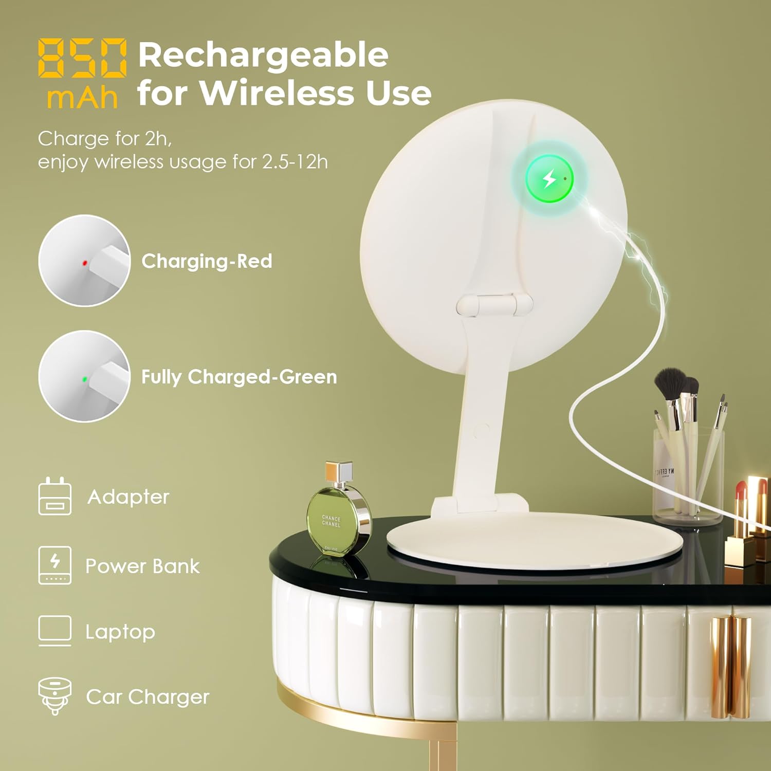 Makeup Mirror with 3 Light Modes