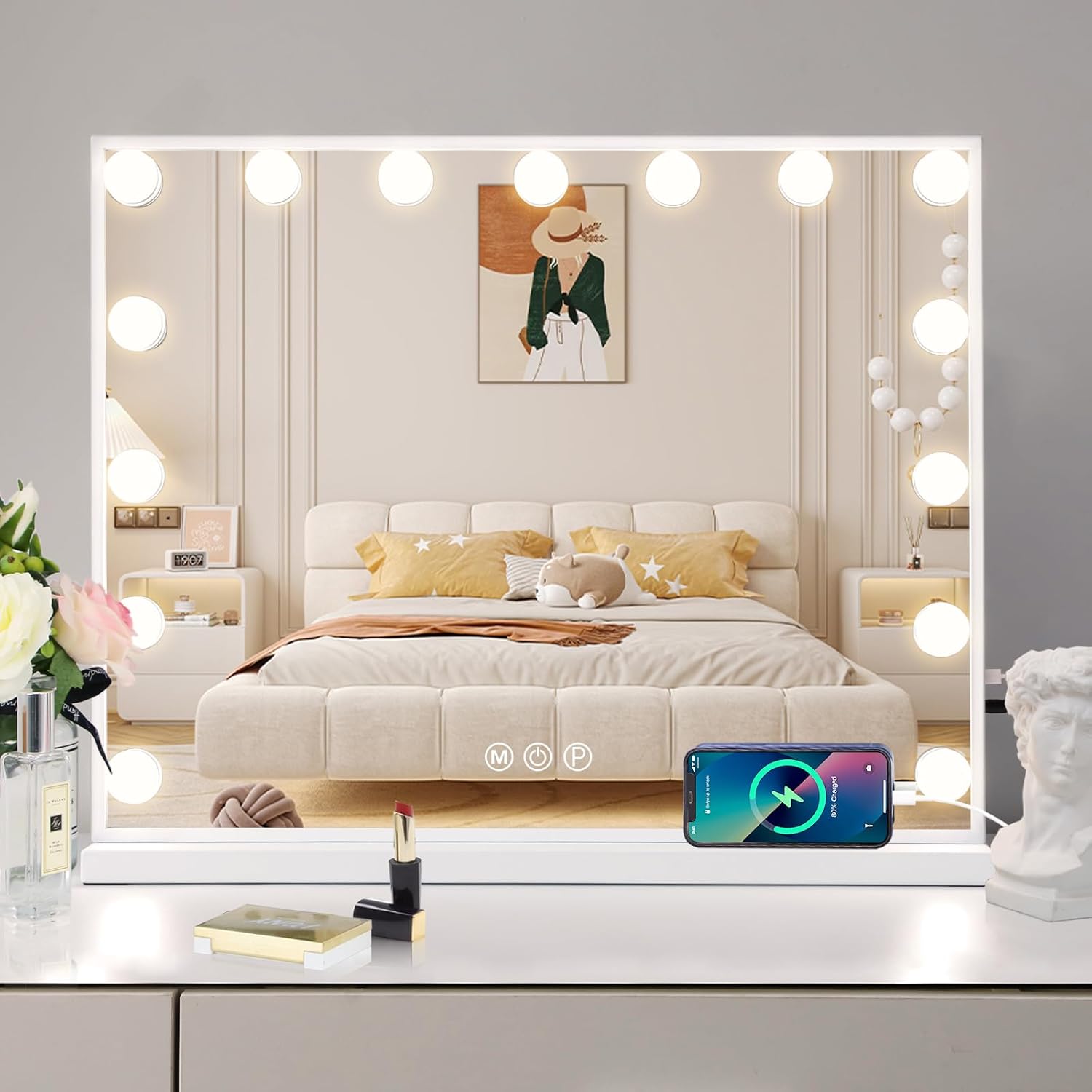 Vanity Mirror with Smart LED Lights for Makeup