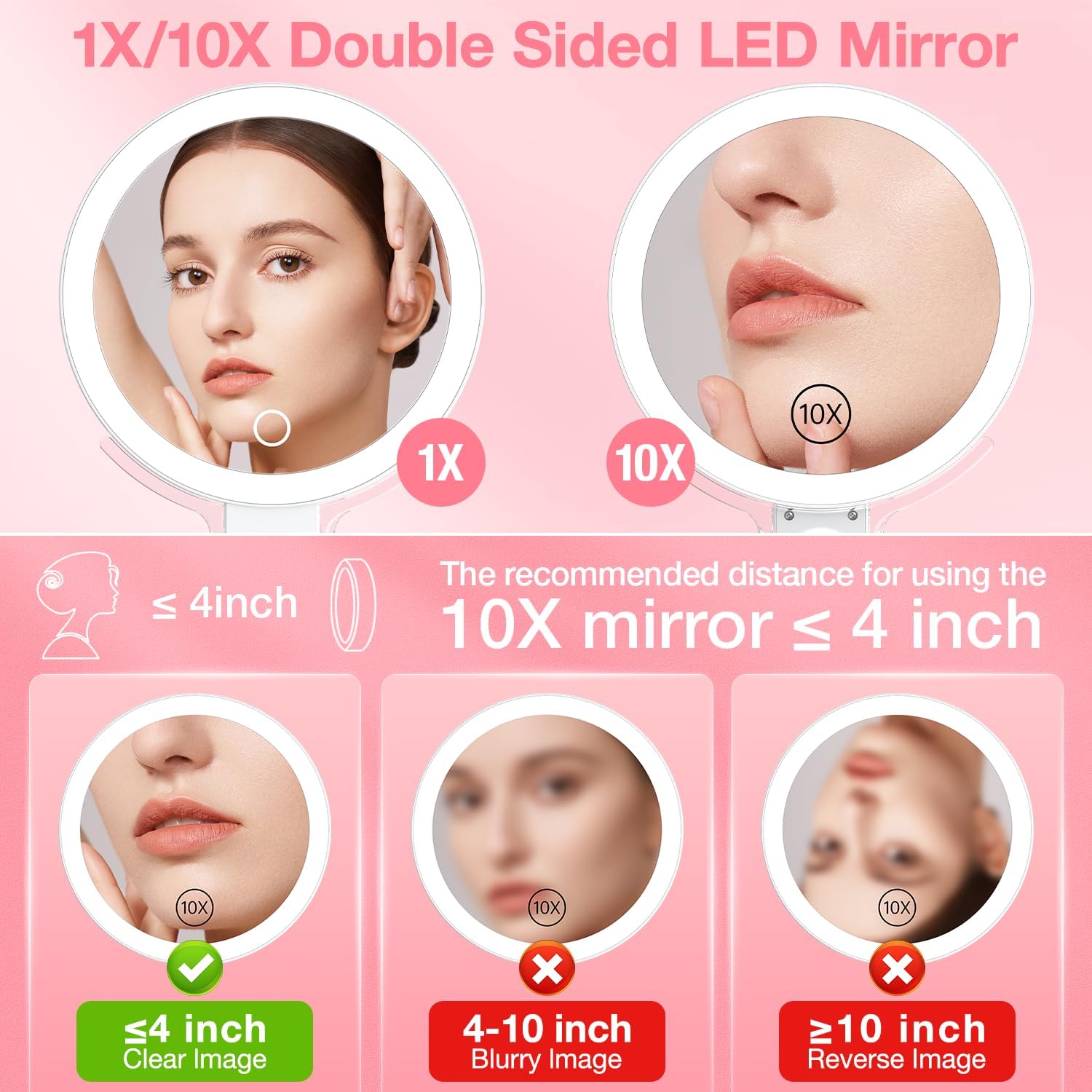 Benbilry 10X Magnifying Makeup Mirror with 3-in-1 Features