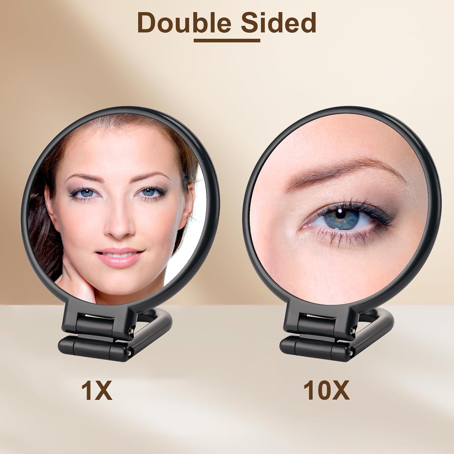 BOOMIBOO 1X10X Travel Magnifying Makeup Mirror