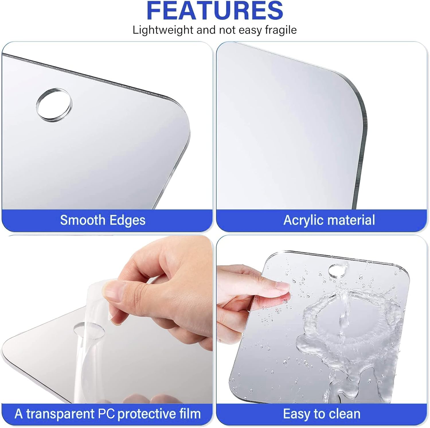 DFLLLO Large Fogless Shower Mirror Anti-Fog