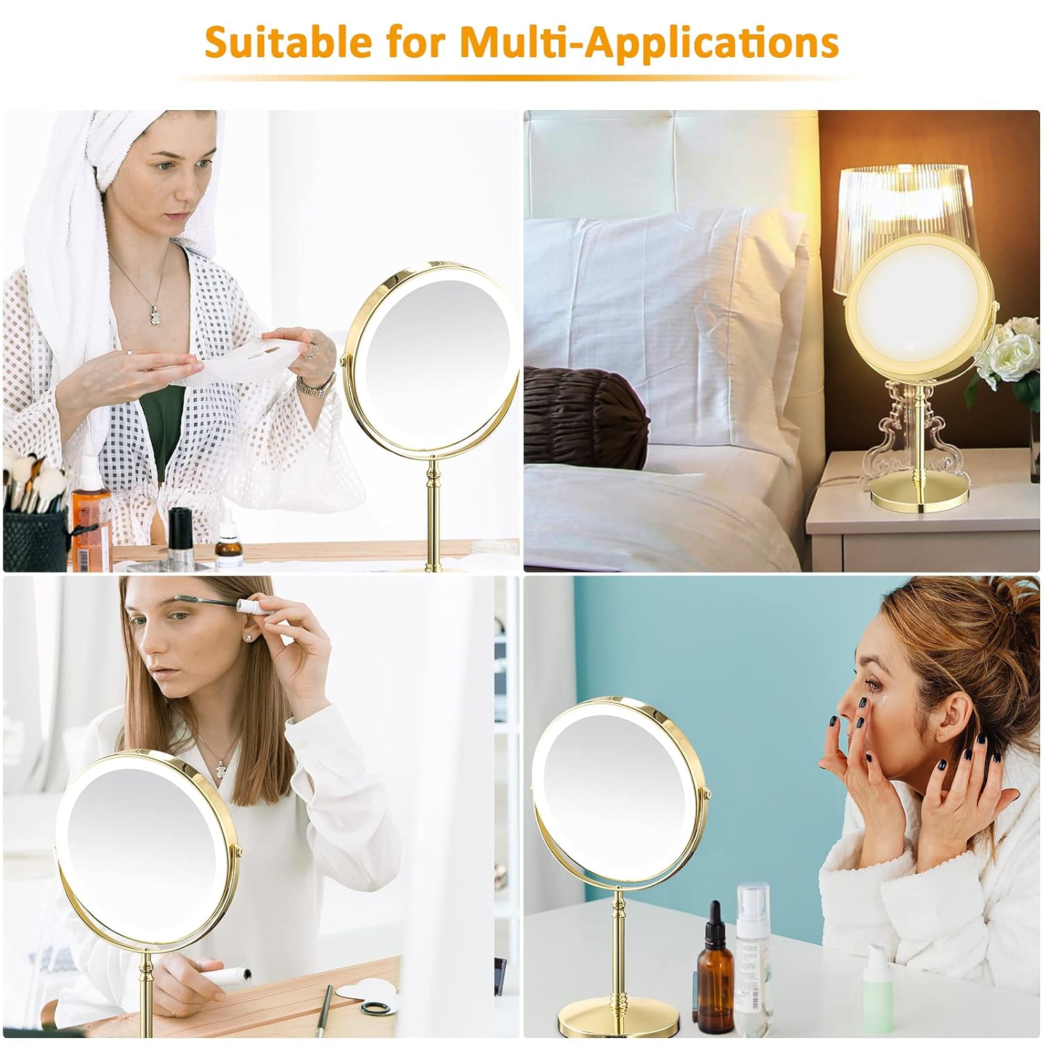 Chapelle 8-Inch Rechargeable Makeup Mirror