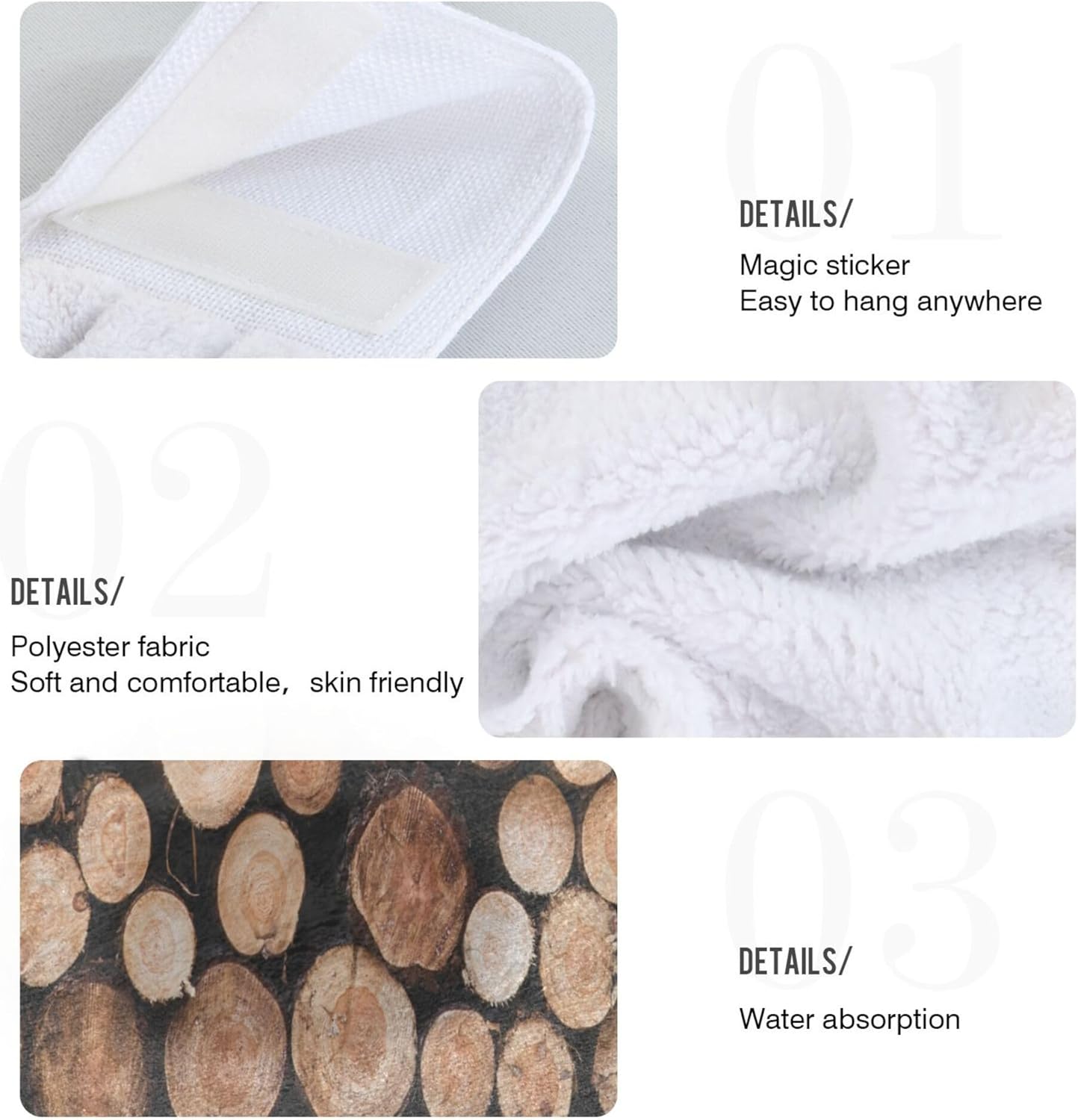 Natural Wooden Kitchen Hand Towels