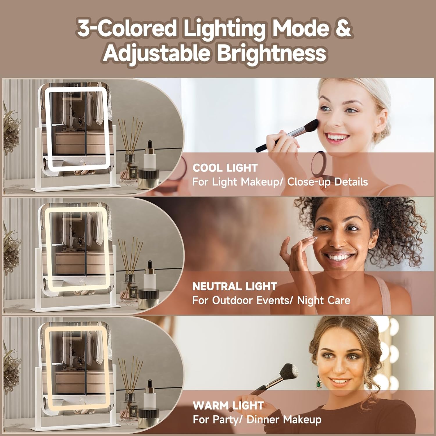 PRIMETEK Elegance 3-Light Vanity Mirror